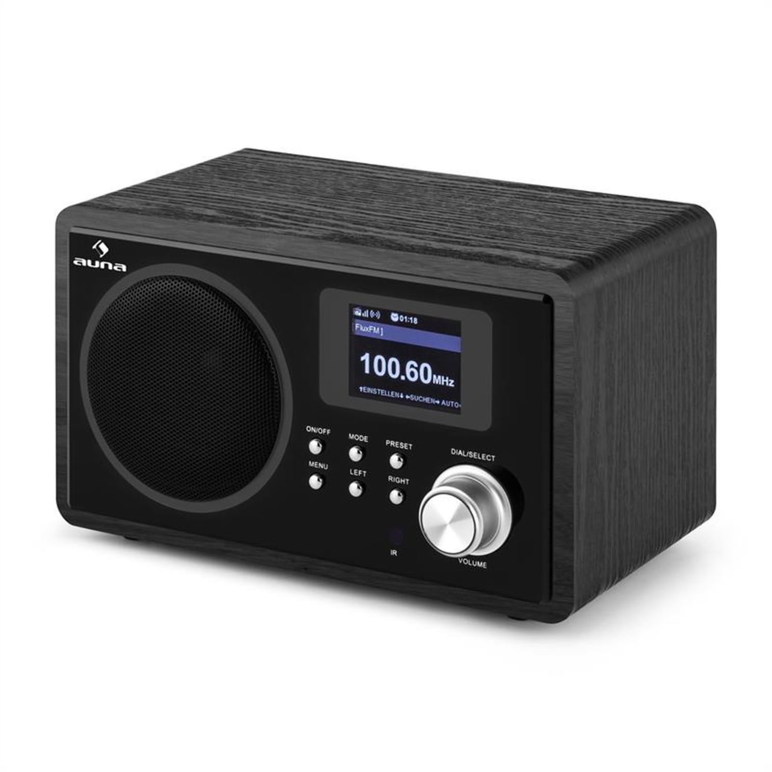 IR-150 Radio por Internet VHF DLNA WLAN Retro Mando a distancia Negro 