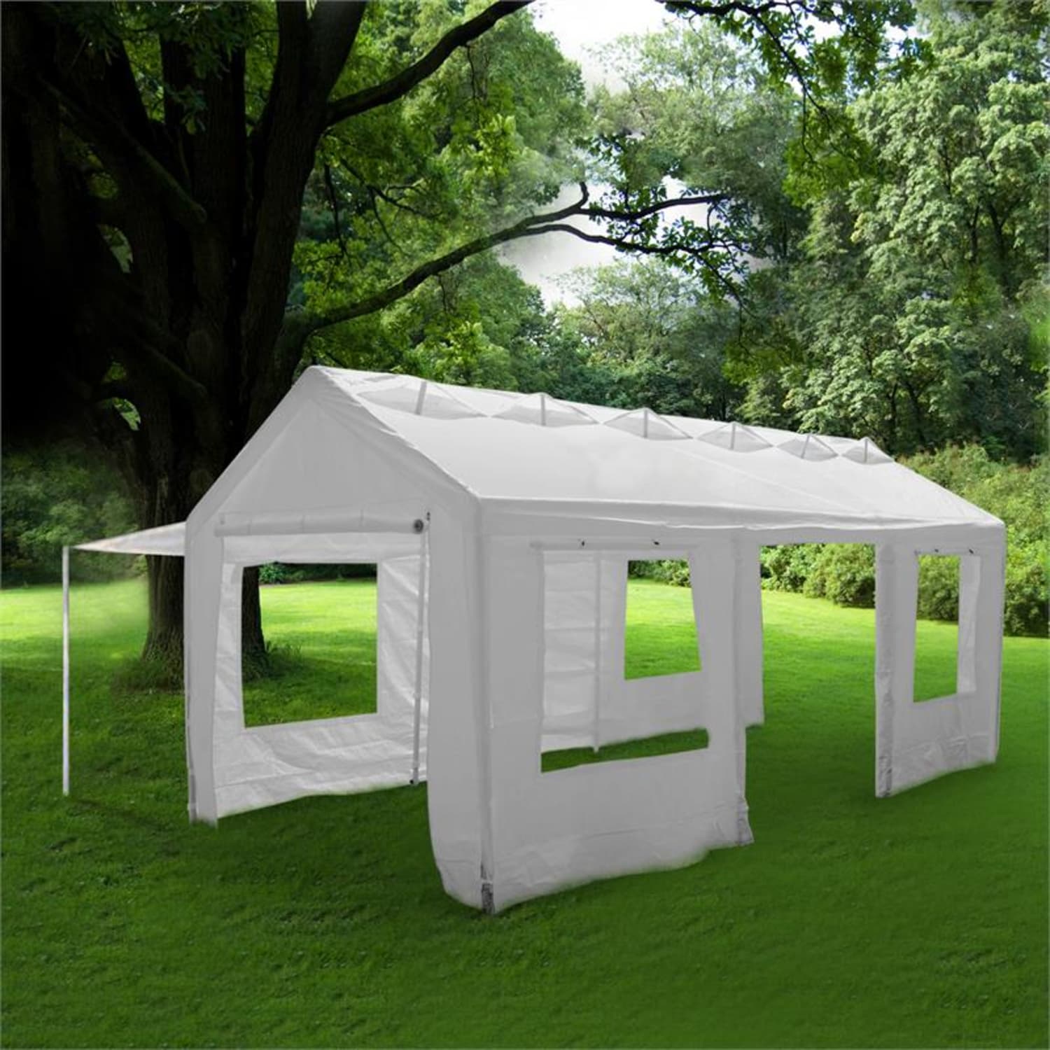 Lofty Palace Pavillon Partyzelt 3x6m PE feuerfest Vordach Belüftung