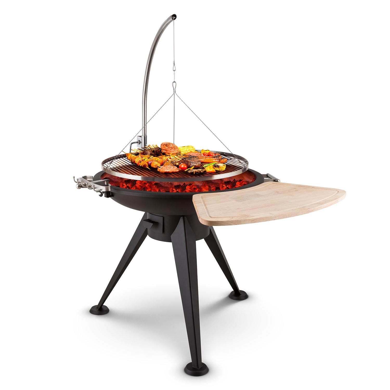 Delion Griglia Patibolo Sospesa Braciere Ø80cm Piedini Cavo Acciaio 