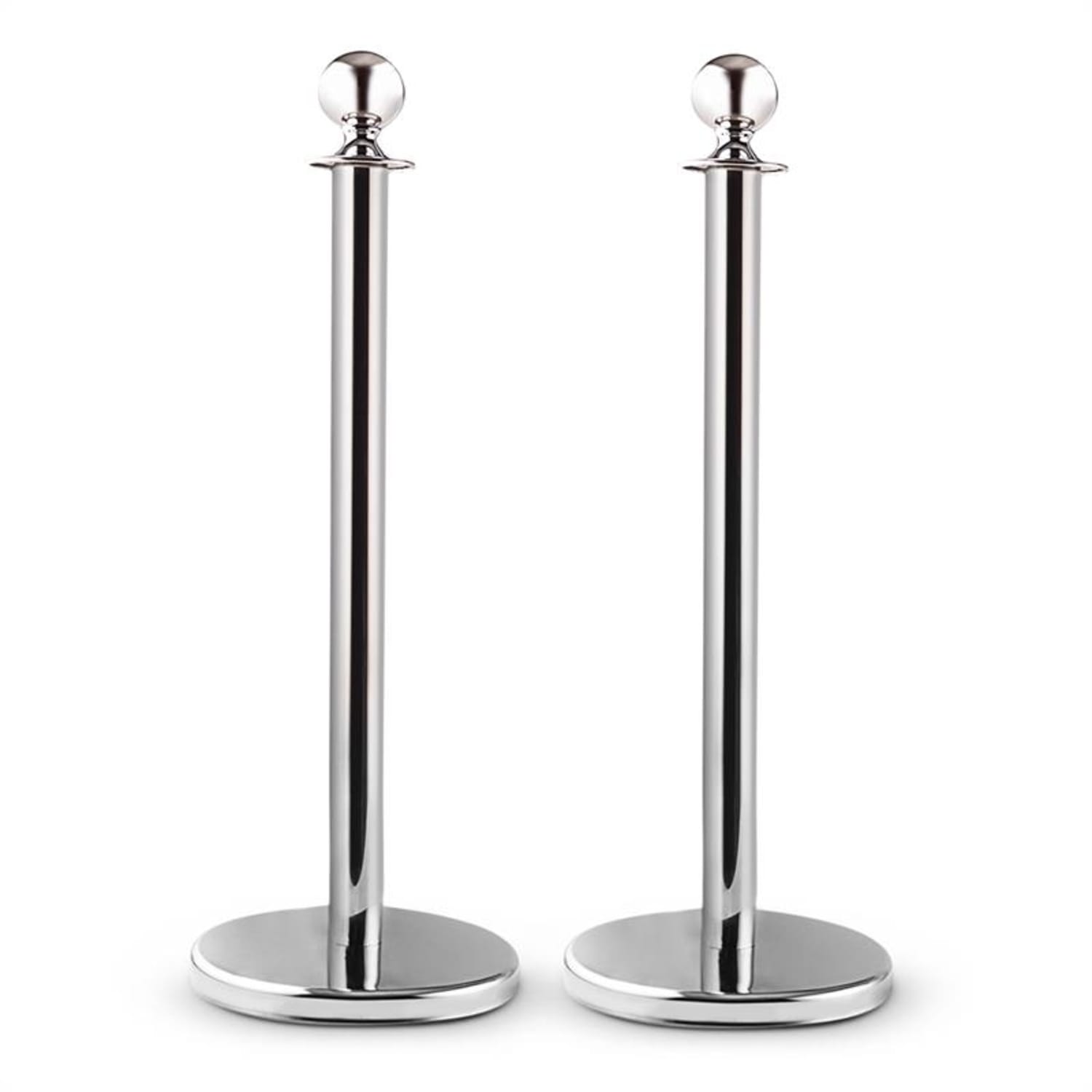 Silver Gate, słupek hotelowy, odgradzający, 2 słupki + 1 sznur Srebrny Chrom