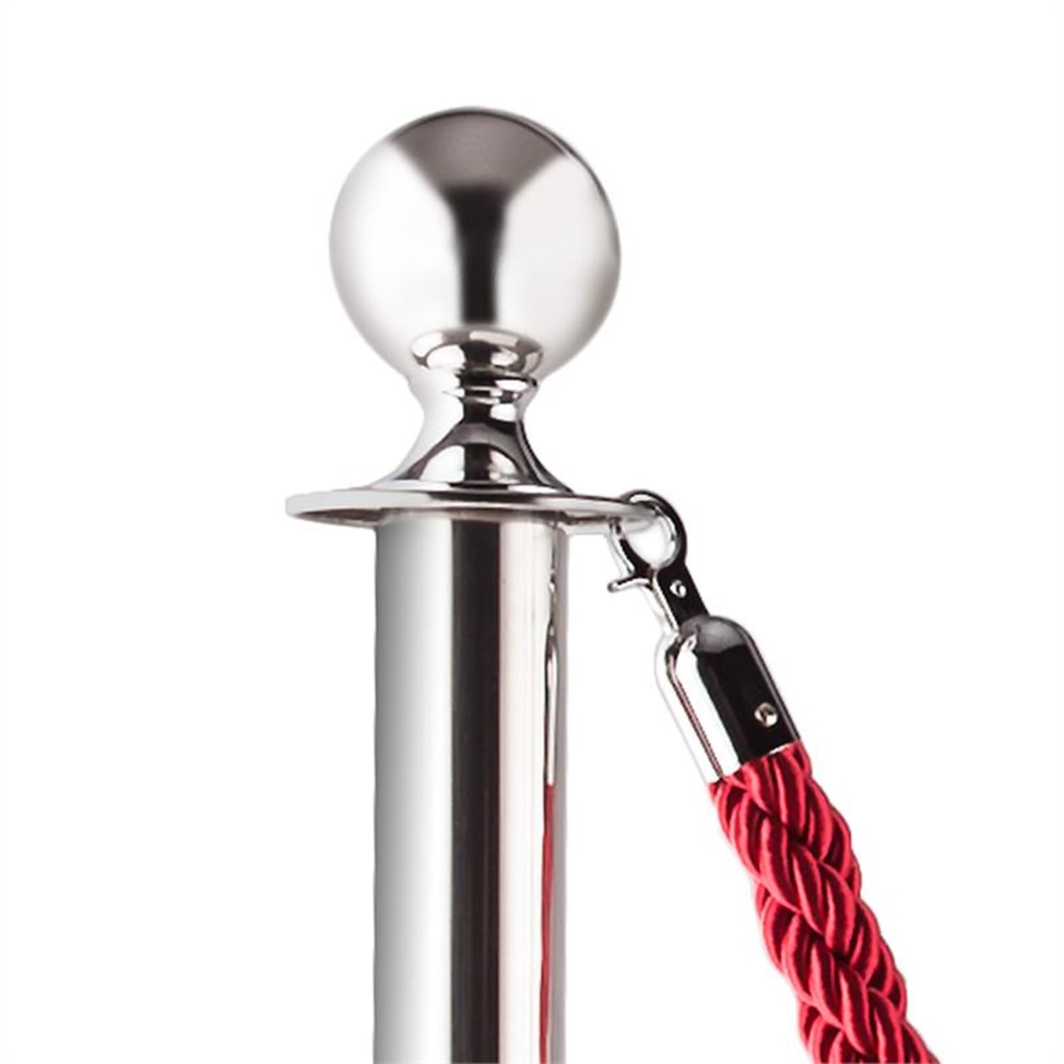 Silver Gate, słupek hotelowy, odgradzający, 2 słupki + 1 sznur Srebrny Chrom