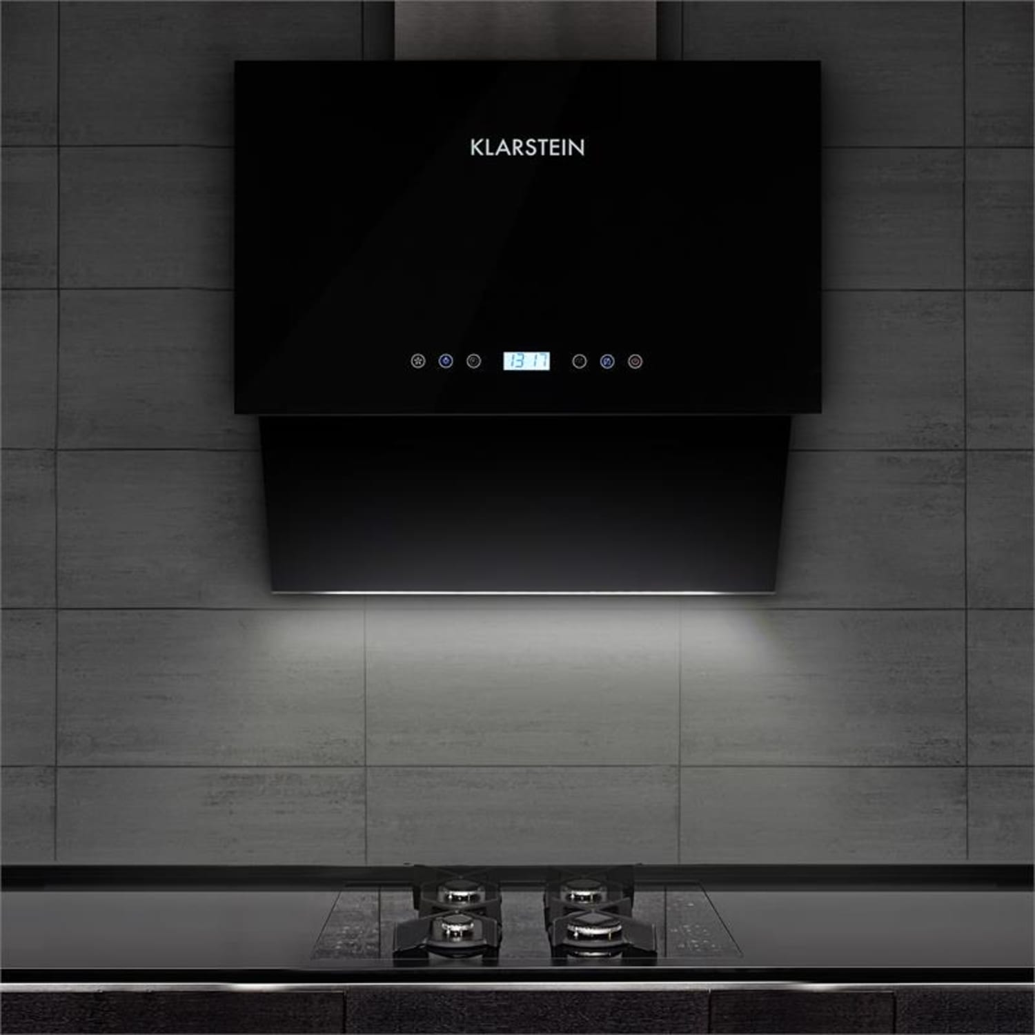 Klarstein Aurea VII, 195 W, kuhinjska napa, 700 cm³/h, steklo na dotik 60 | Črna