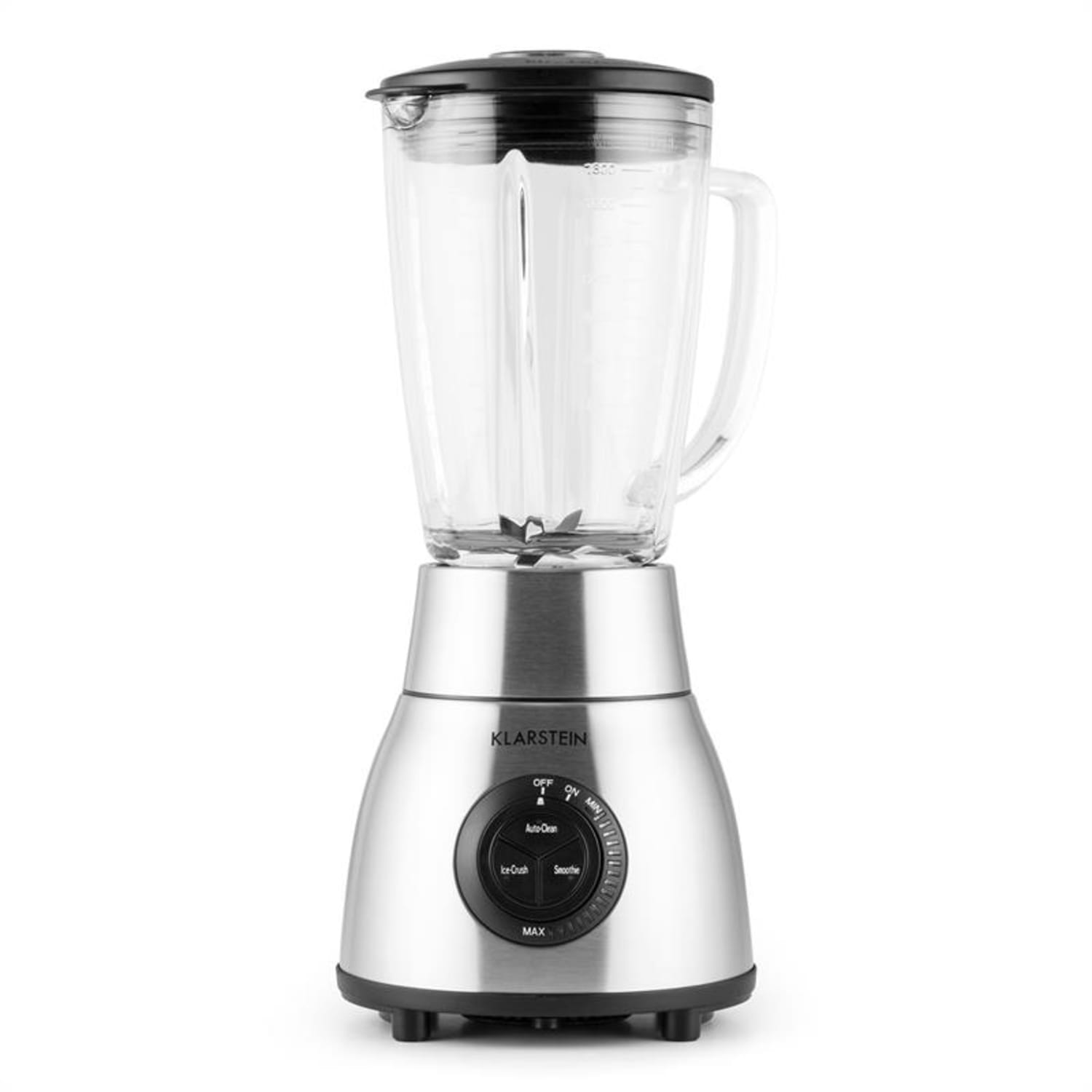 Klarstein Herakles Steel, 1,8 l, 1200 W, asztali turmixgép, üvegkancsó, nemesacél Ezüst