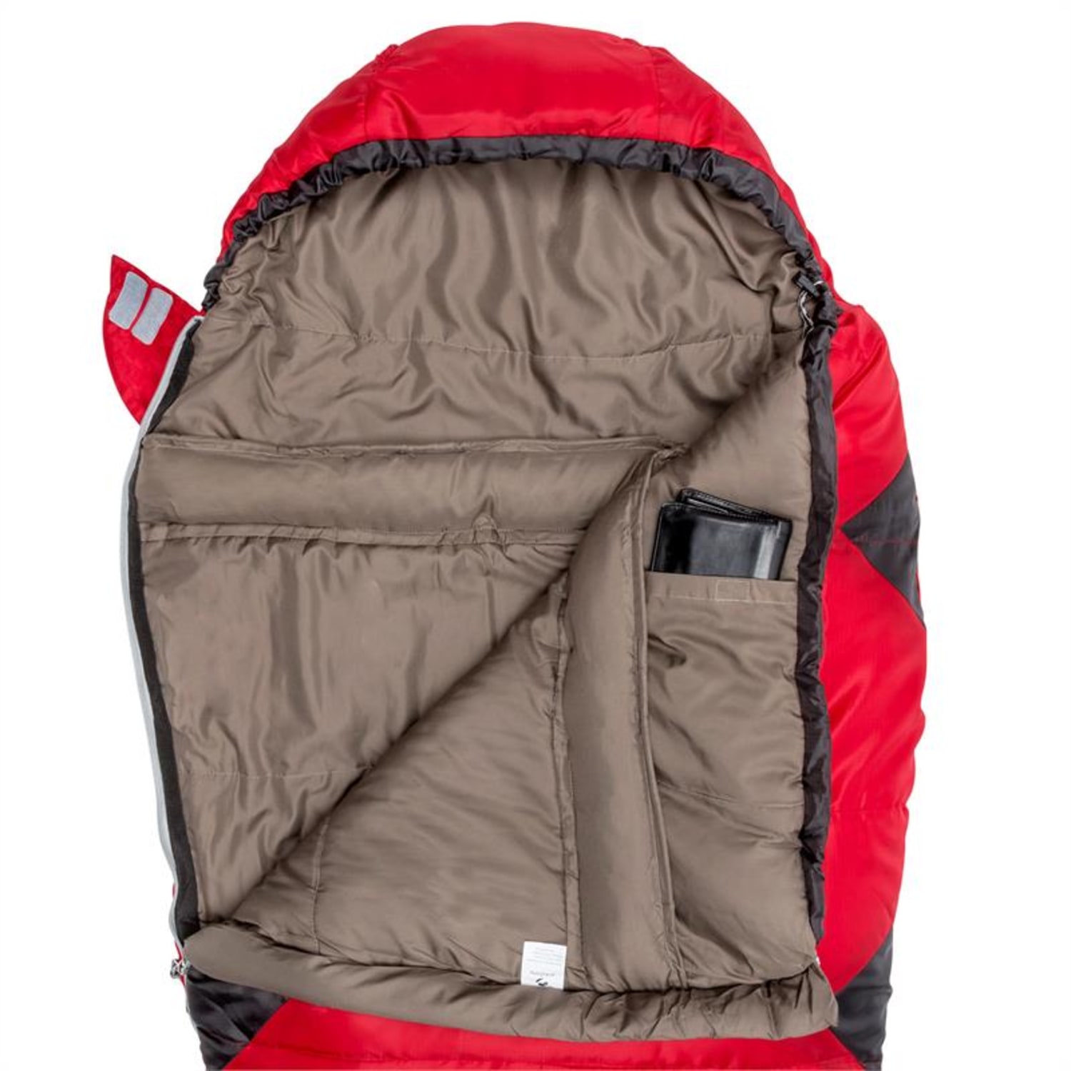 Shipton Sac de couchage momie adolescent réglable 300g/m² polyester Rouge