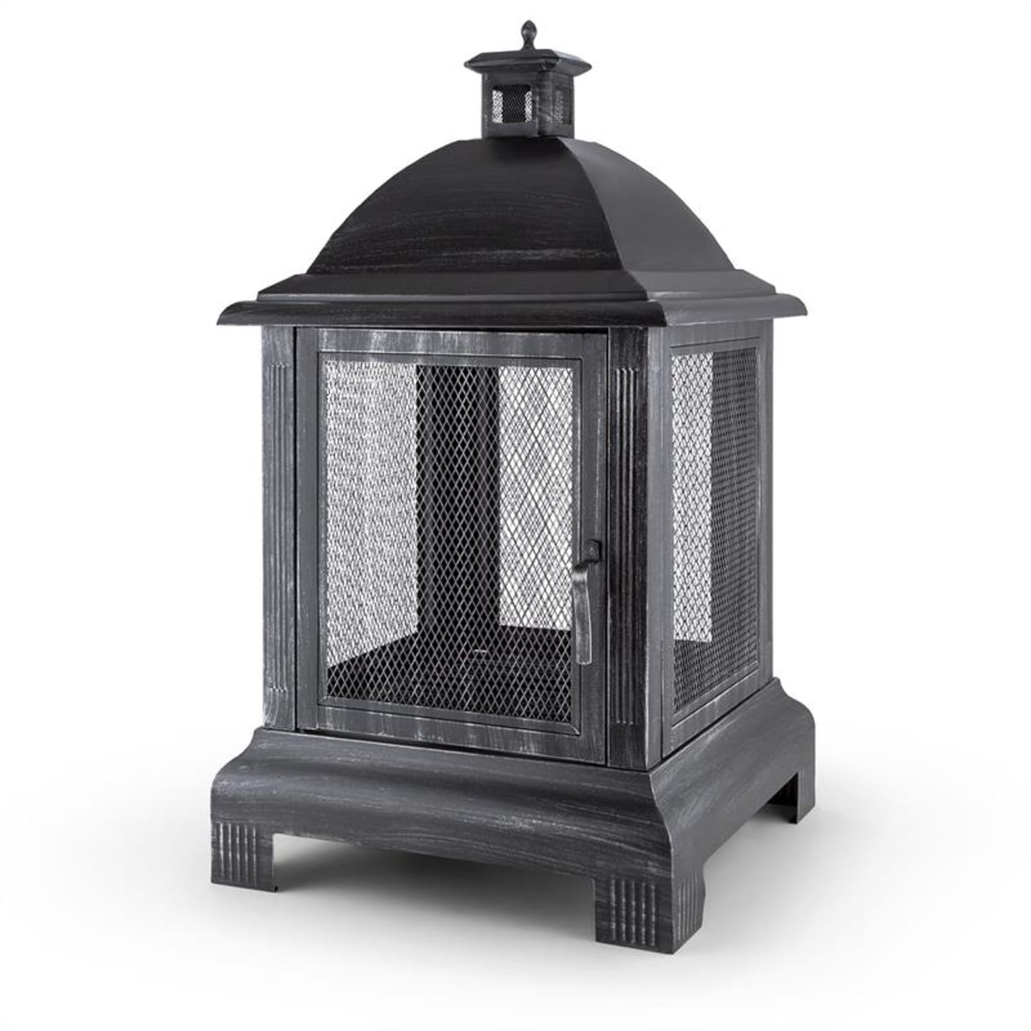 Loreo Chimenea para jardín Brasero Farol Acero pavonado 