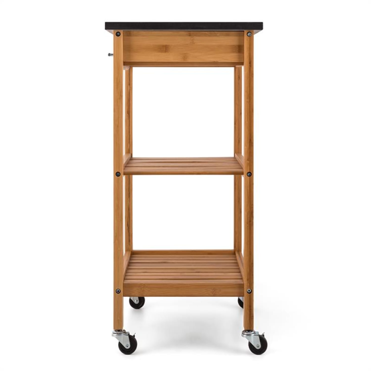 Tennessee, wózek do serwowania, wózek kuchenny, 4 półki, drewno, granit, mobilny 