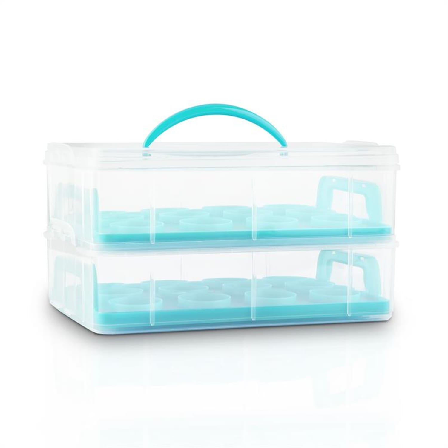 USS Blue Cookie Contenitore per Dolci 2 Piani 2 Inserti Blu
