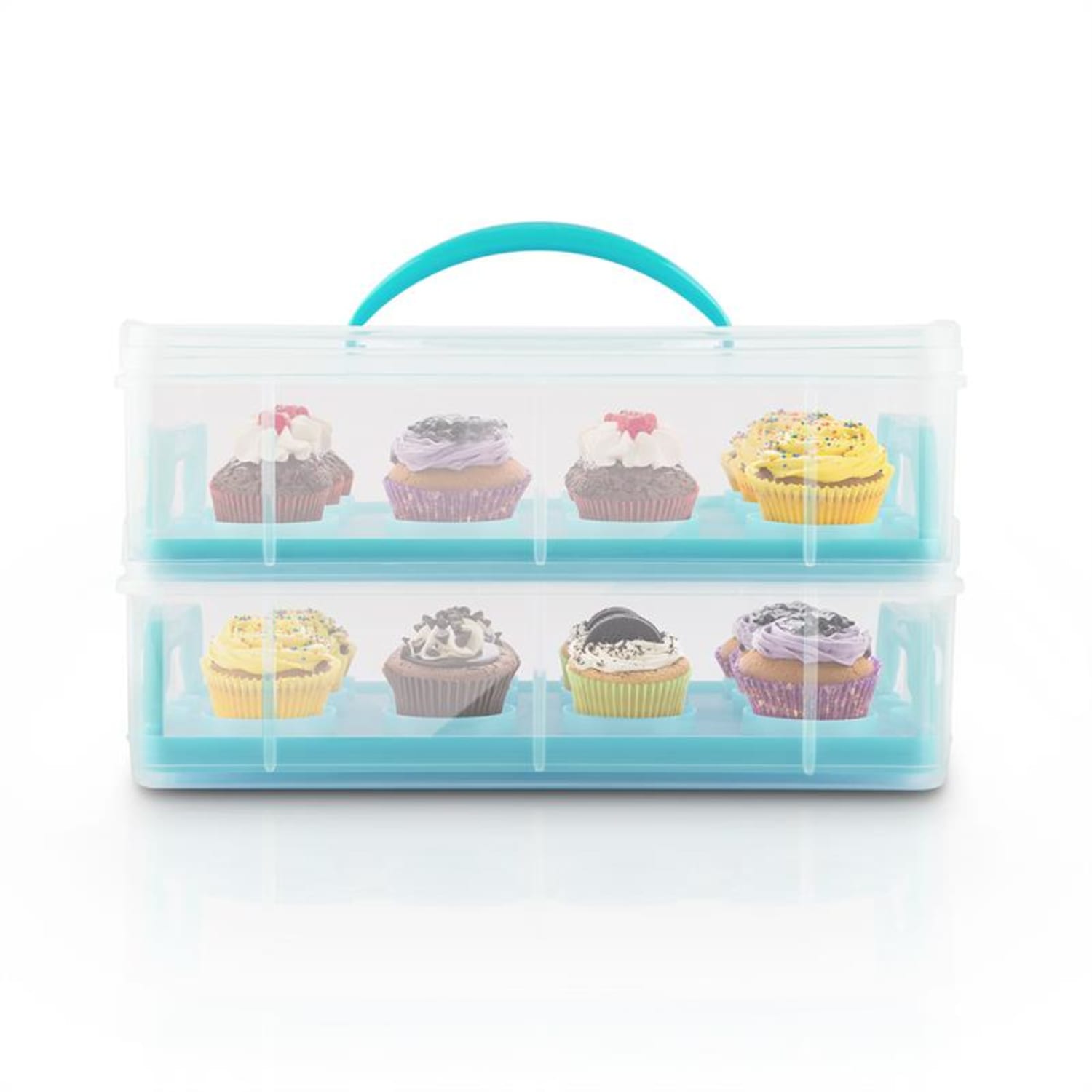 USS Blue Cookie Contenitore per Dolci 2 Piani 2 Inserti Blu