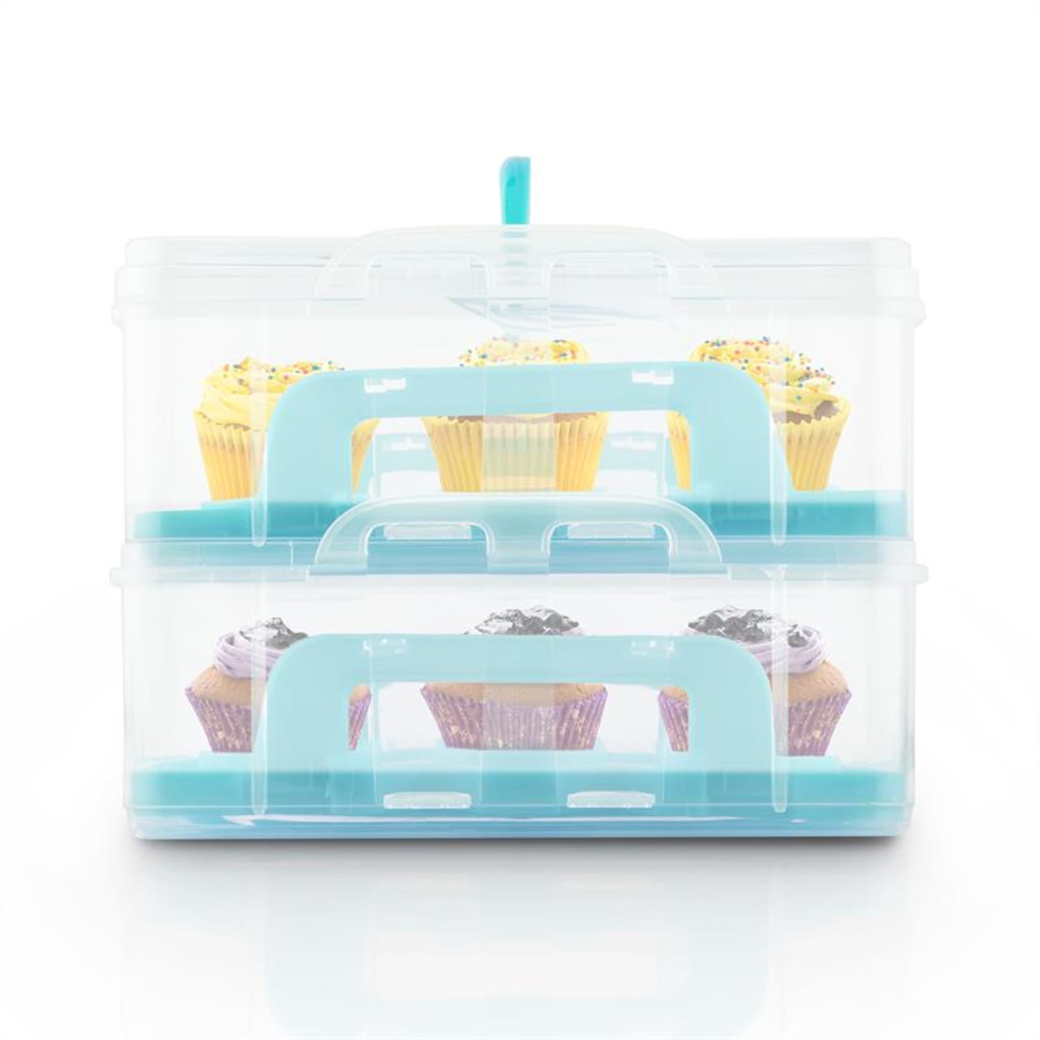 USS Blue Cookie Contenitore per Dolci 2 Piani 2 Inserti Blu