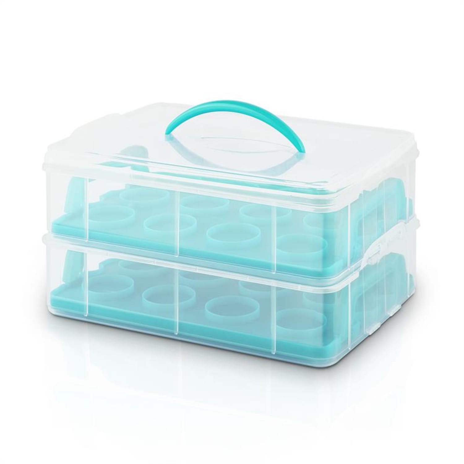 USS Blue Cookie Contenitore per Dolci 2 Piani 2 Inserti Blu