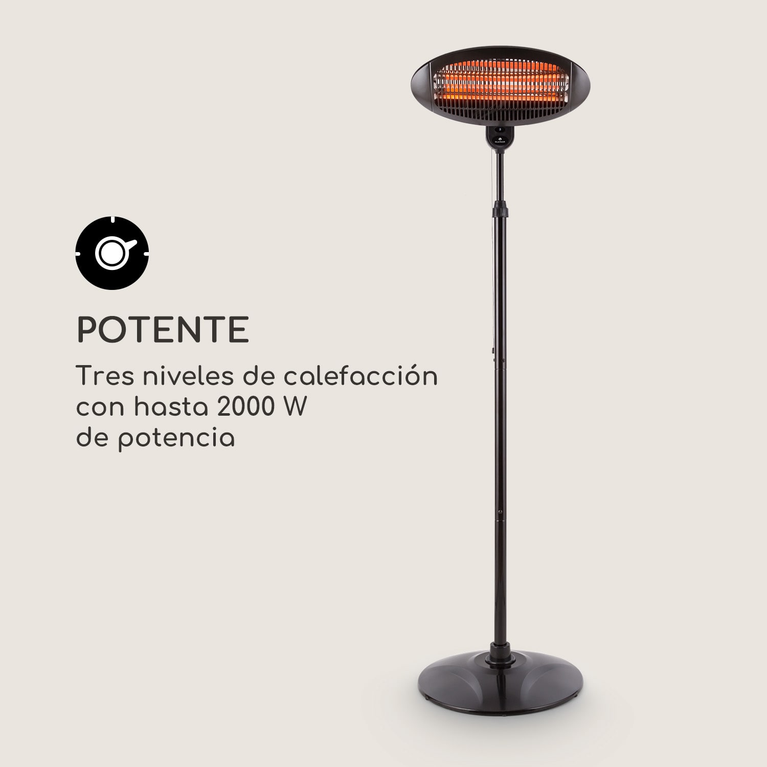 Hot Roddy Estufa para terraza Infrarrojo Cuarzo 3 Niveles 2000 W 