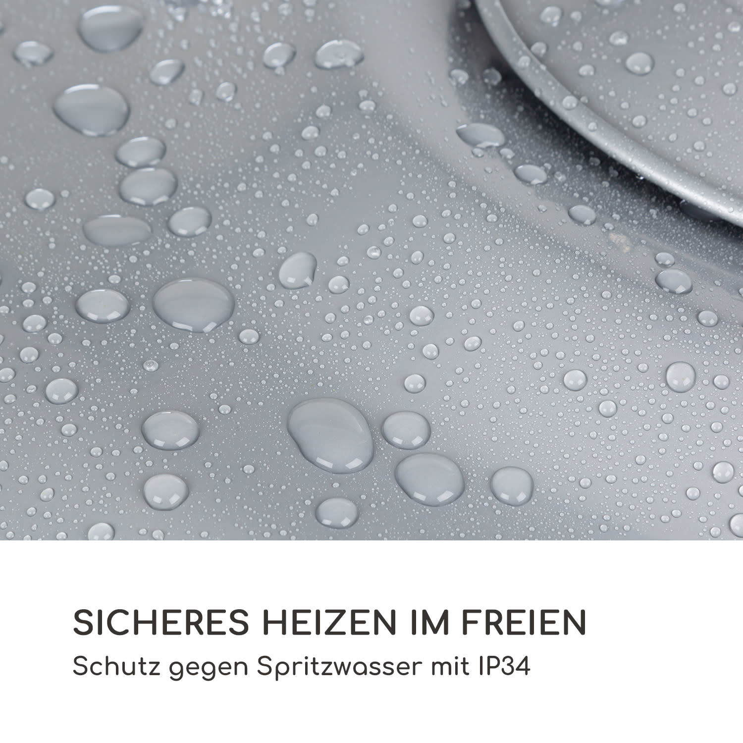 Hitzkopf Infrarot-Deckenheizstrahler Halogen-Heizröhre 2 Stufen 750/1500 W Silber-Metallic