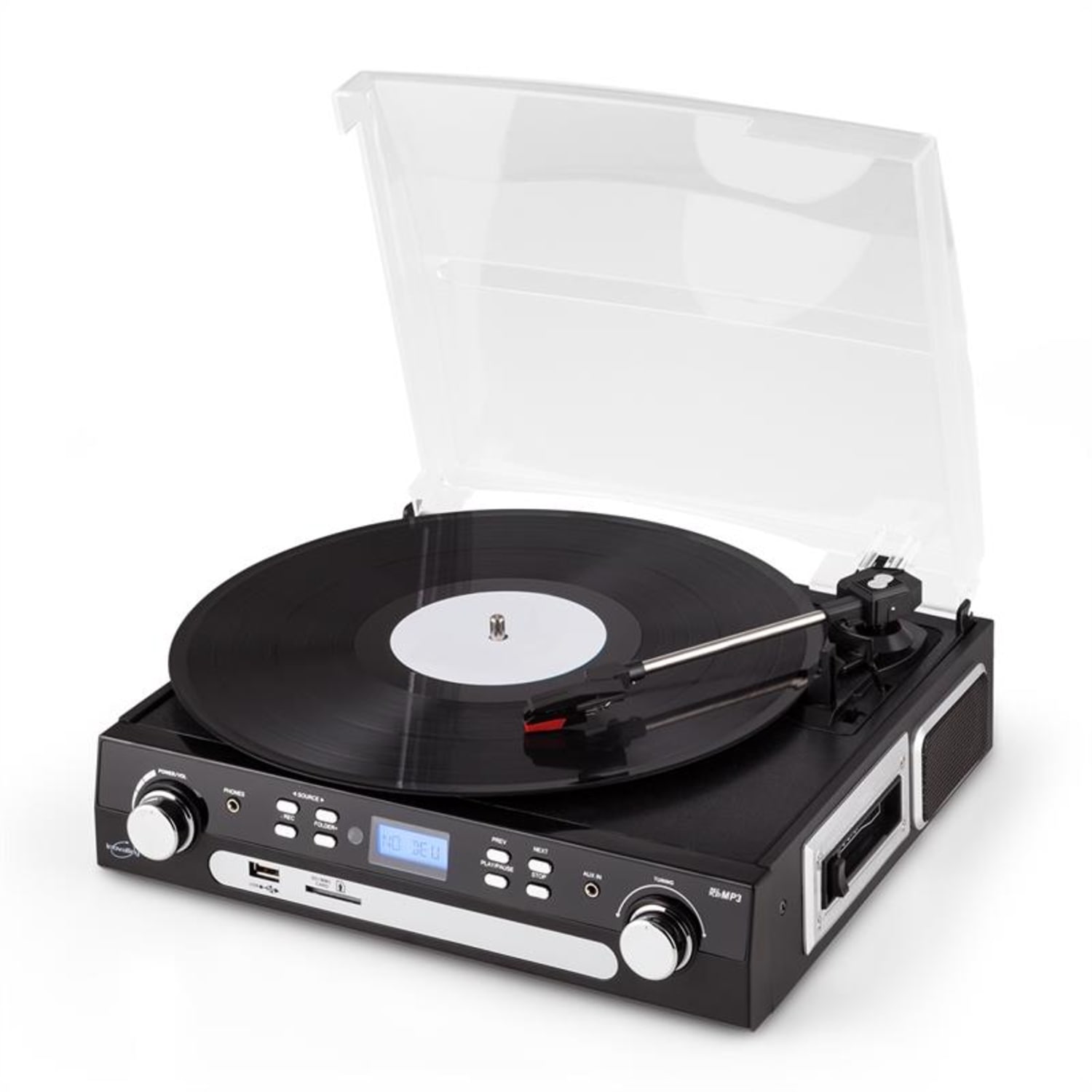 Retro05 Chaîne stéréo Platine vinyle USB SD AUX FM/AM Phono MC K7 