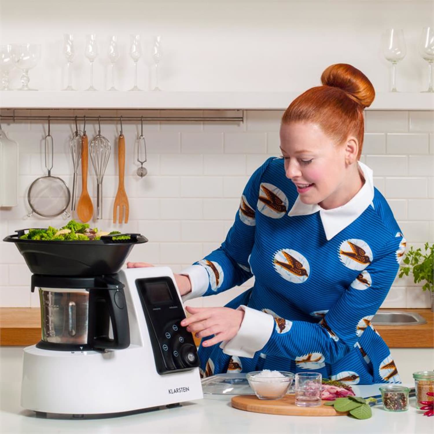 Kitchen Hero 9-in-1 keukenmachine Thermo 2l 600/1300W wit