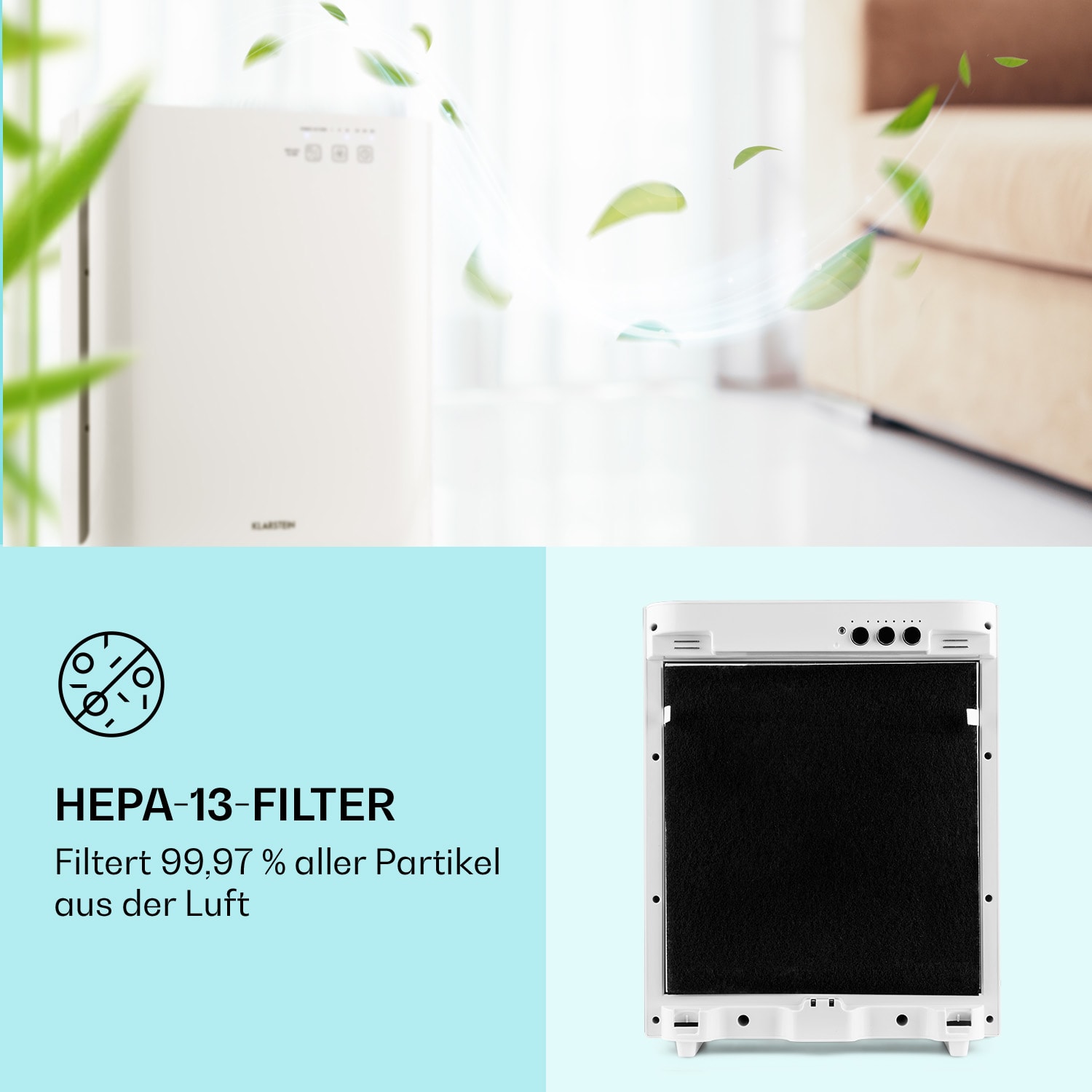 Vita Pure 2G 5-in-1 Luftreiniger HEPA-13 50 m² 30 db 55 W UV-C Touch Weiß