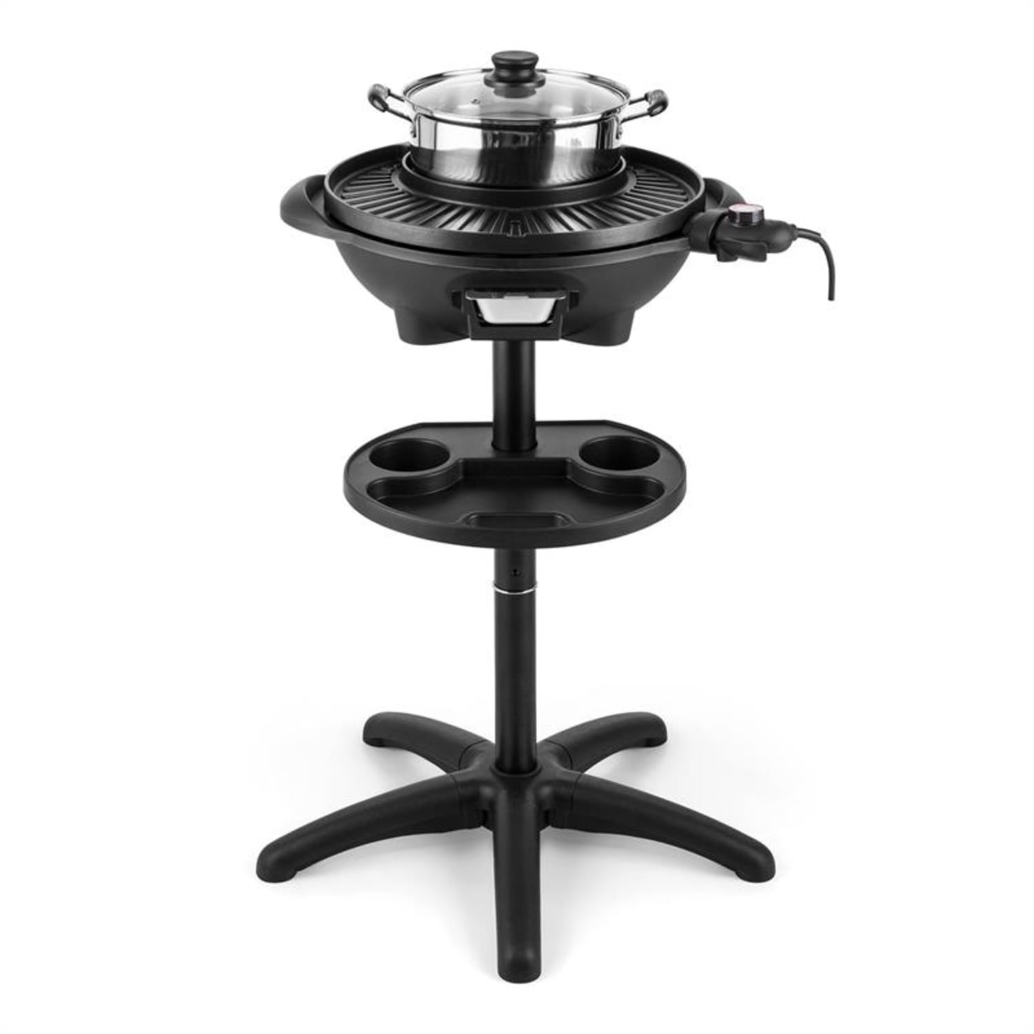 Grillpot Elektrische grill 1600 W Staande grill Tafelgrill 40 cm Grill Gietijzer 