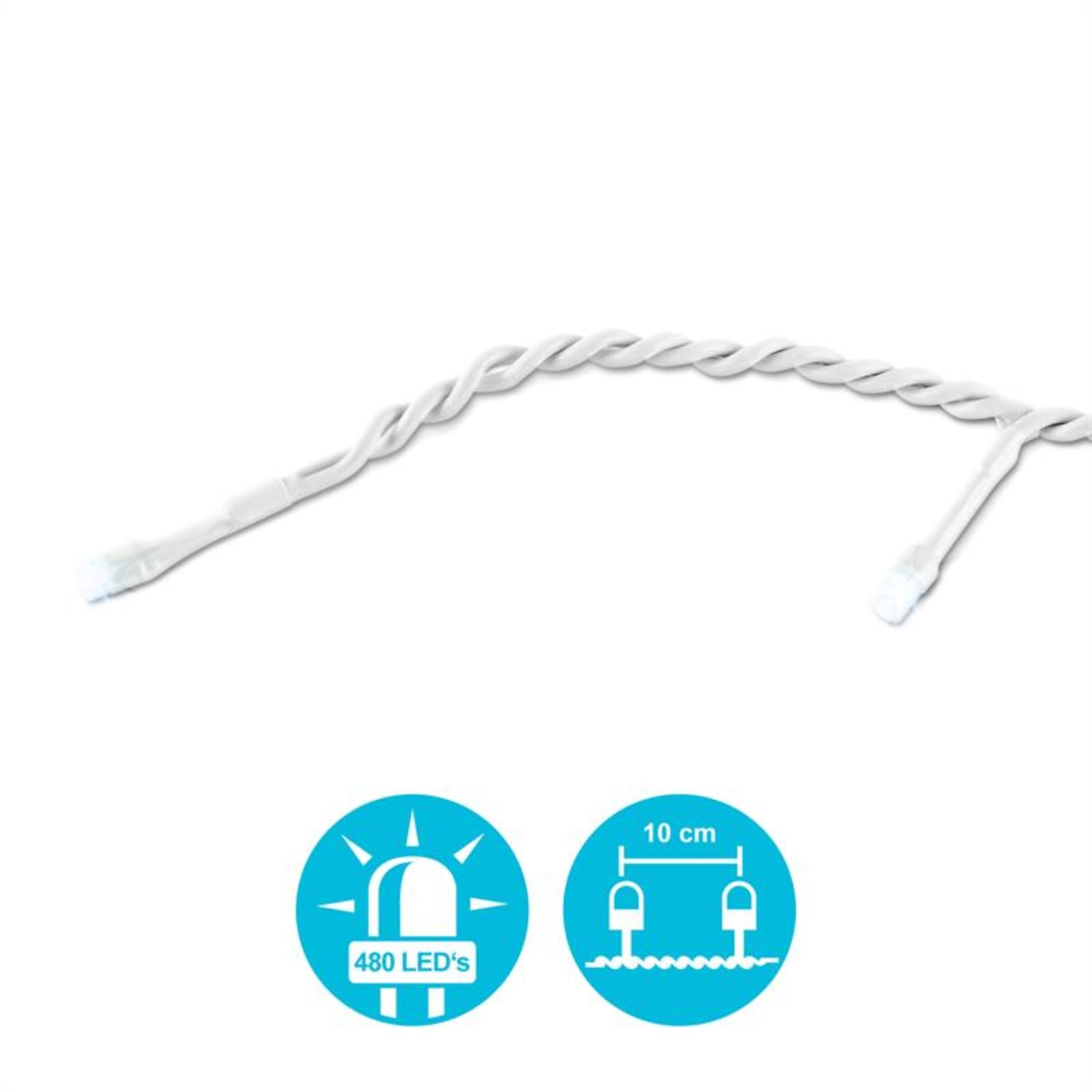Dreamhouse Flash Guirlande lumineuse de noël 24m 480x LED Effet flash - blanc glacé 24 m | Blanc Froid