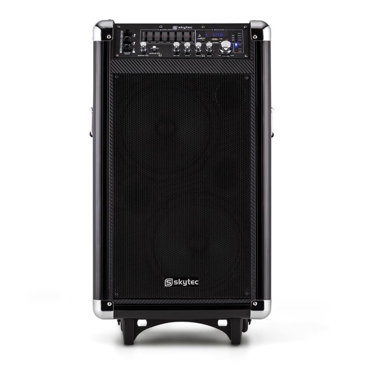 ST-075 mobilný PA zariadenie 250W batéria Bluetooth USB SD MP3 VHF 2 x mikrofón