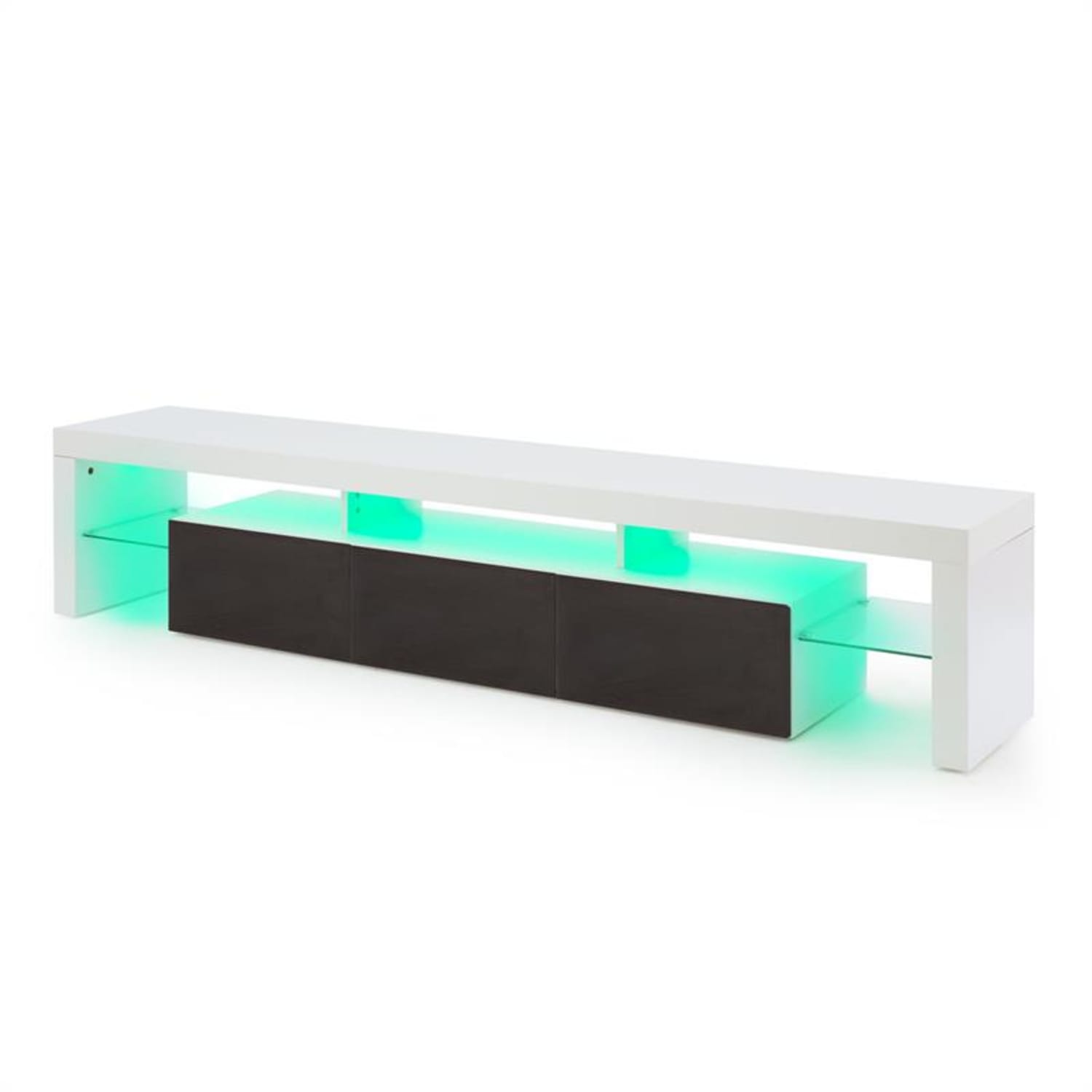 Orlando Lowboard TV asztal, LED hangulat világítás, színváltás Fekete