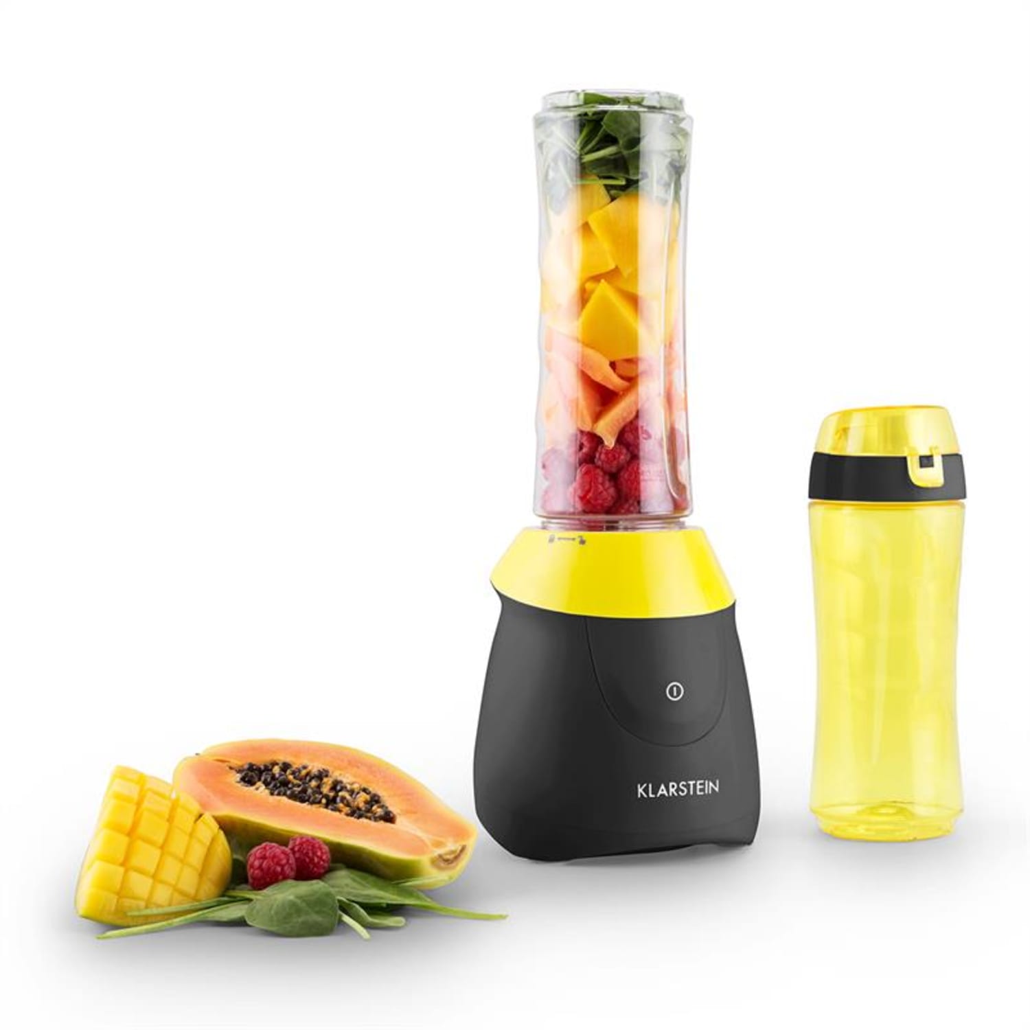 Klarstein Paradise City, 300 W, asztali turmixgép, smoothie készítése, tritán, BPA-mentes, 2 x pohár Fekete