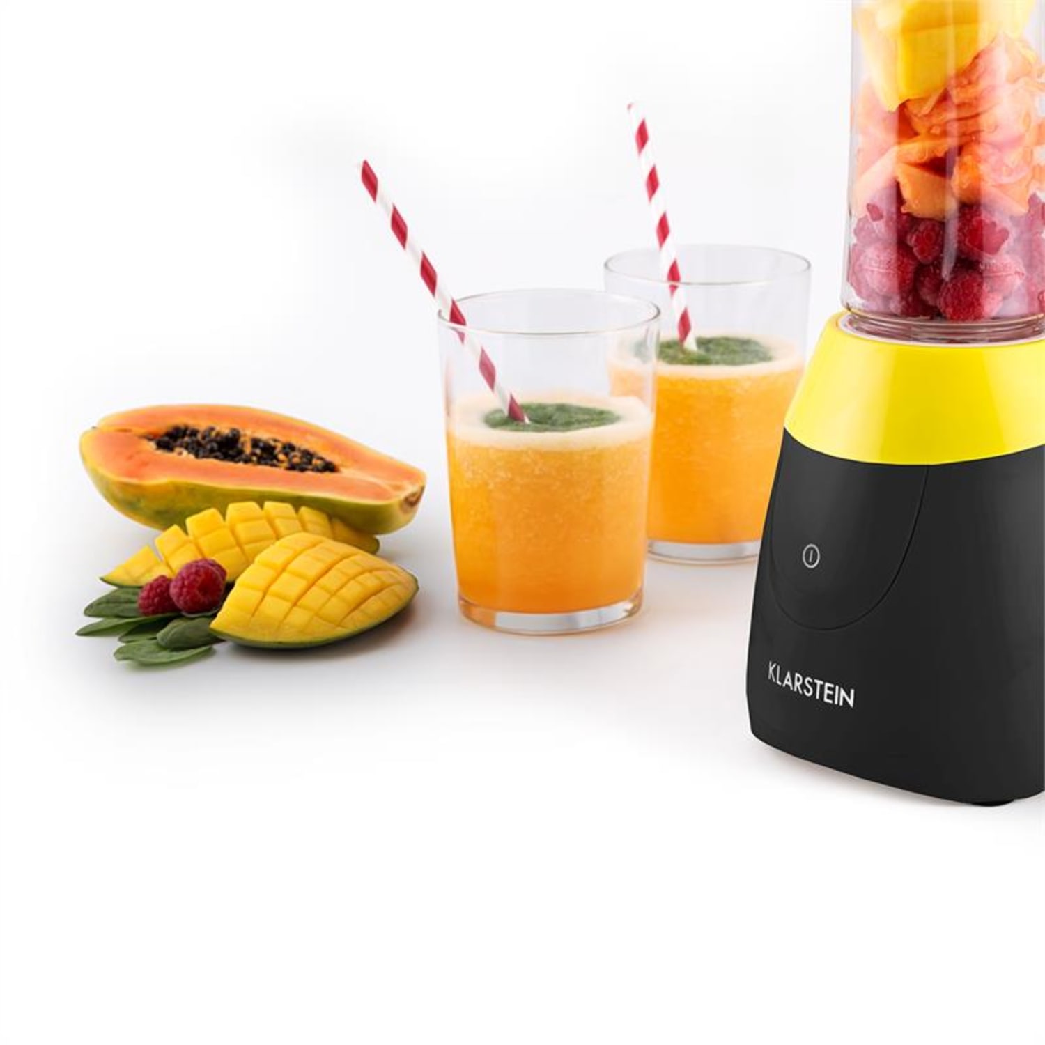 Klarstein Paradise City, 300 W, asztali turmixgép, smoothie készítése, tritán, BPA-mentes, 2 x pohár Fekete