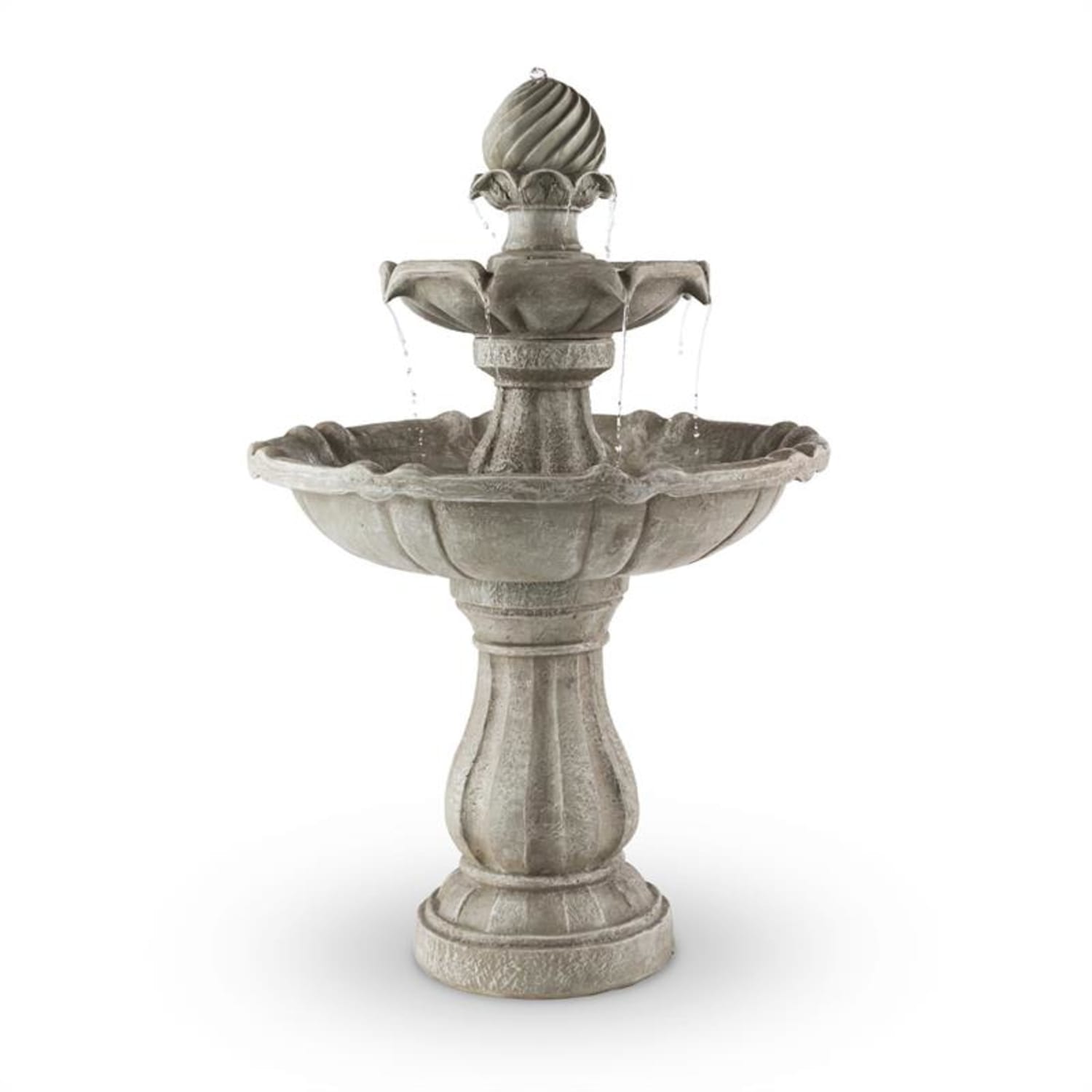 Bird Bath Garden Fountain Solar Powered Concrete Stone Look60x90cm 3W 