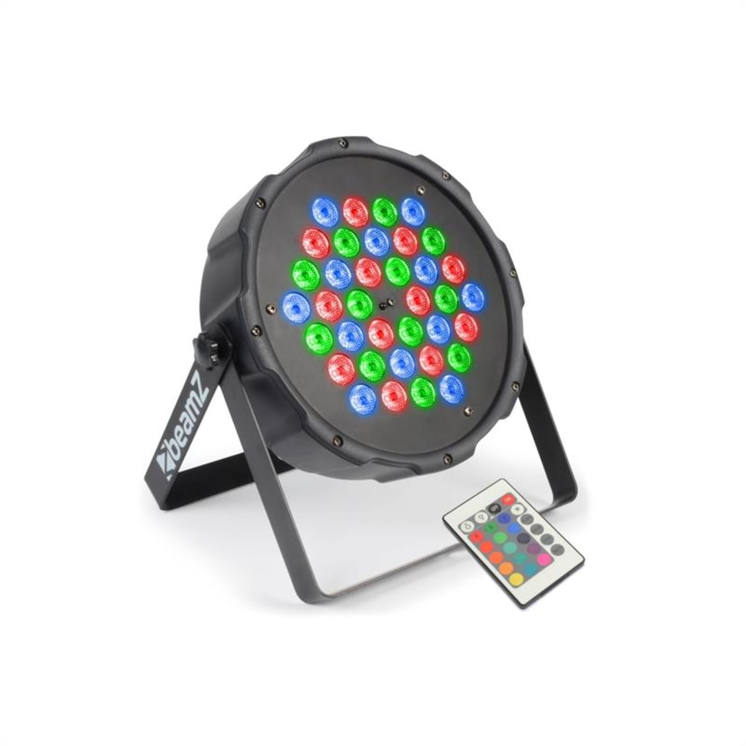 FlatPAR 36 x 1W PAR-valonheitin RGB LED DMX IR sis. kaukosäädin 