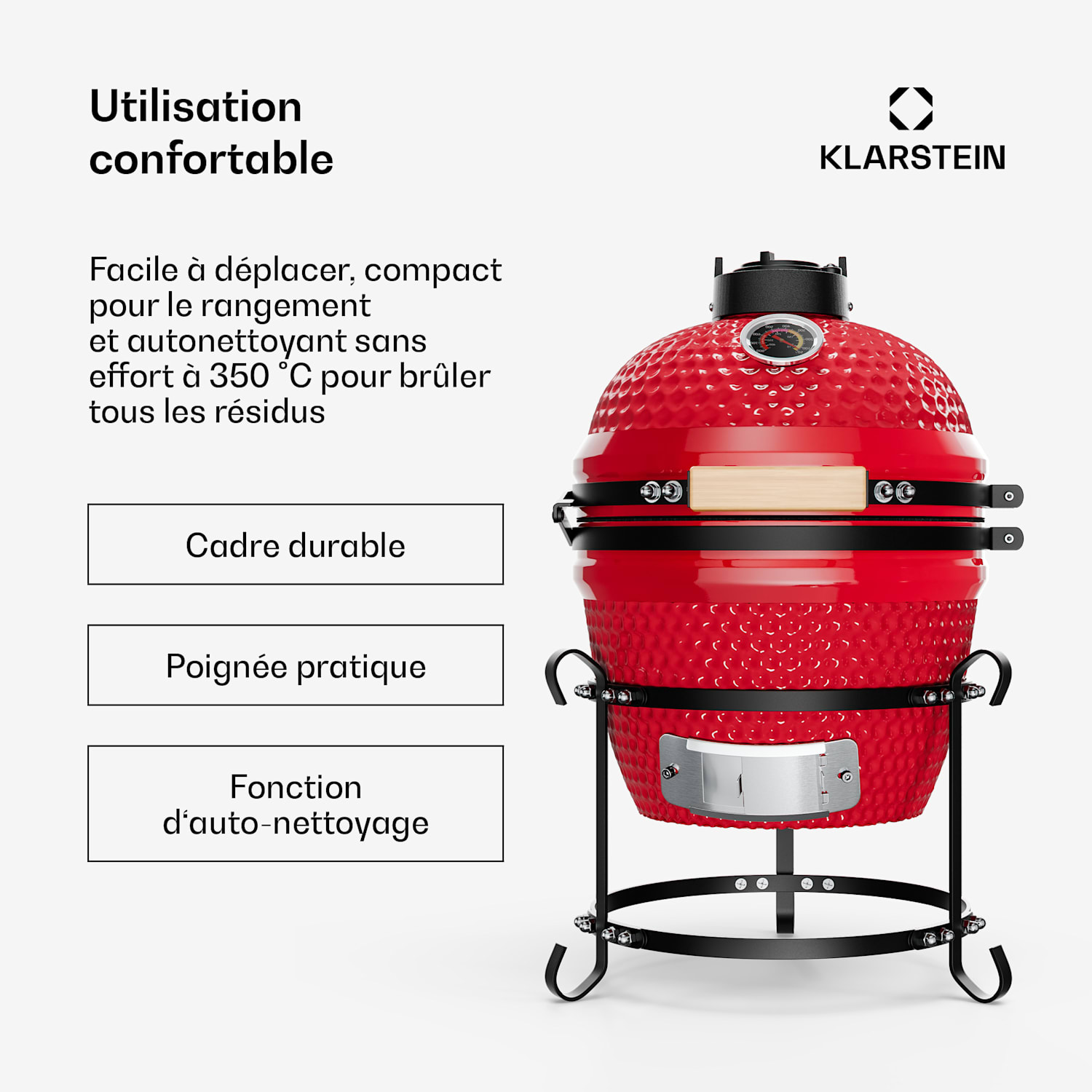 Princesize Kamado BBQ keramische barbecue roestvrij staal grillrooster smoker BBQ rood Rood