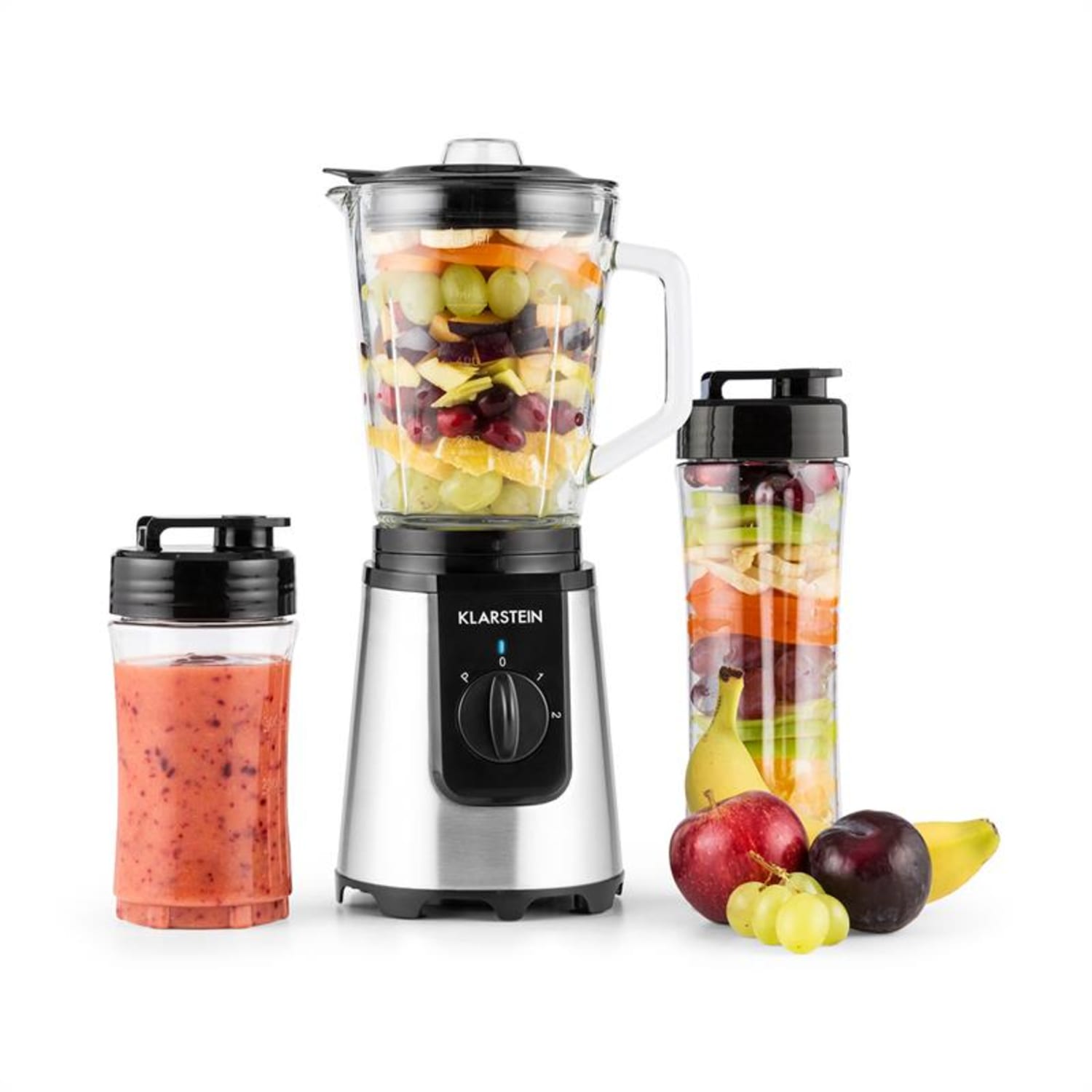 Klarstein Shiva asztali mixer, mini smoothie készítő, 0,8 l, 350 W, BPA mentes, fekete Fekete