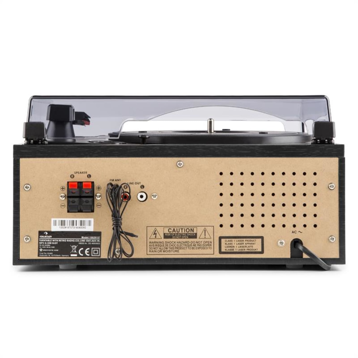Blackwood Equipo estéreo Tocadiscos USB MP3 Codificación CD Casete FM AUX Negro