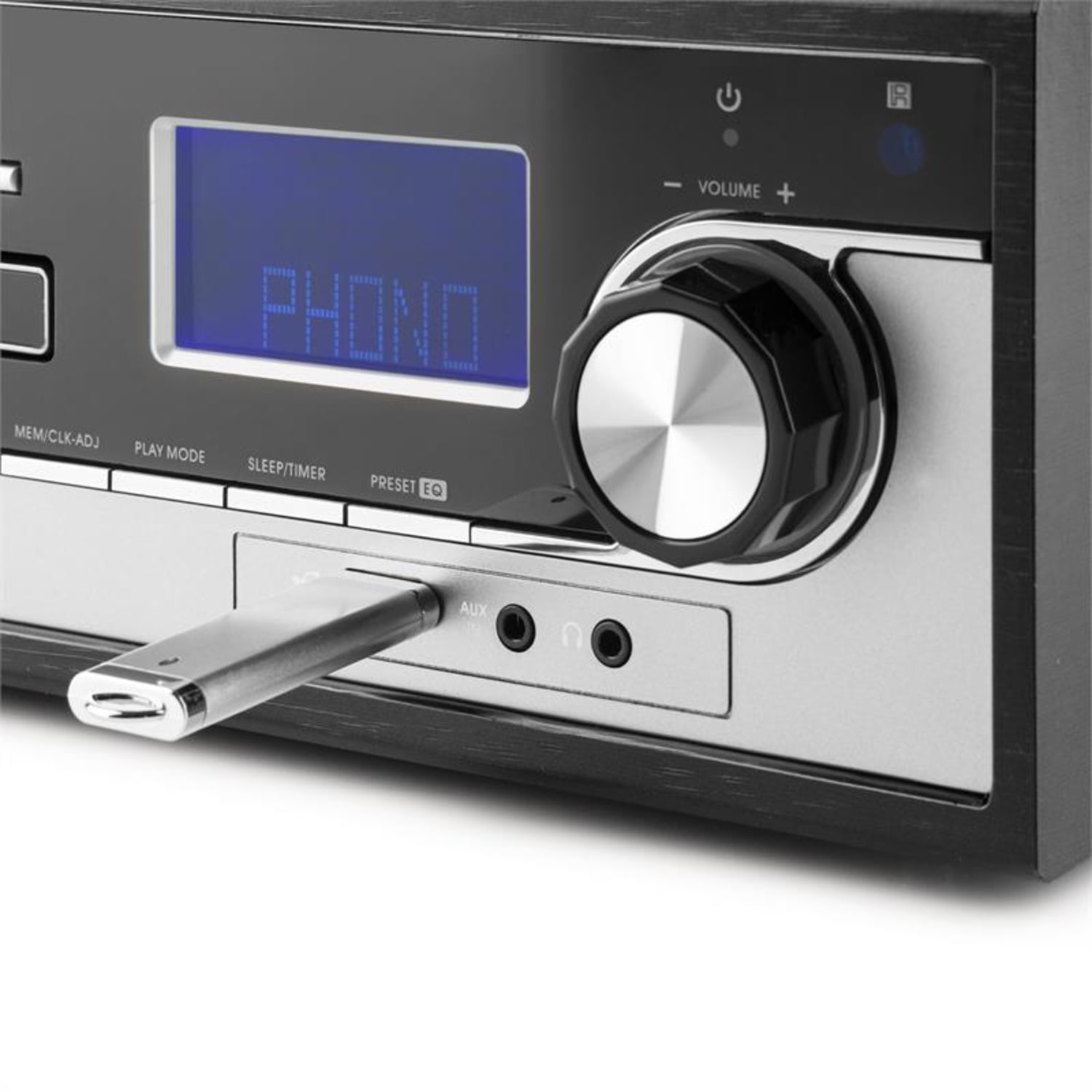 Blackwood Equipo estéreo Tocadiscos USB MP3 Codificación CD Casete FM AUX Negro