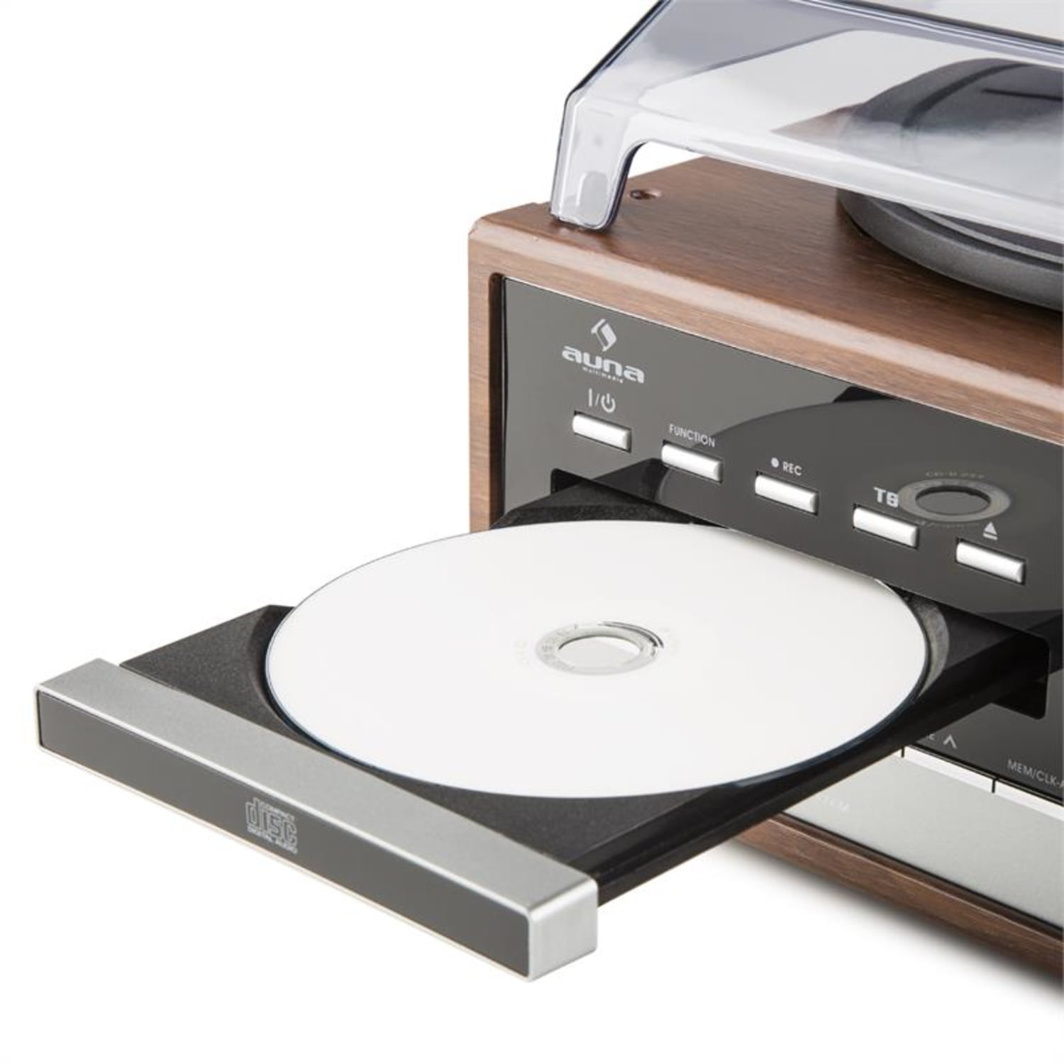 Deerwood Equipo estéreo Tocadiscos USB MP3 Codificación CD Casete FM AUX Marrón