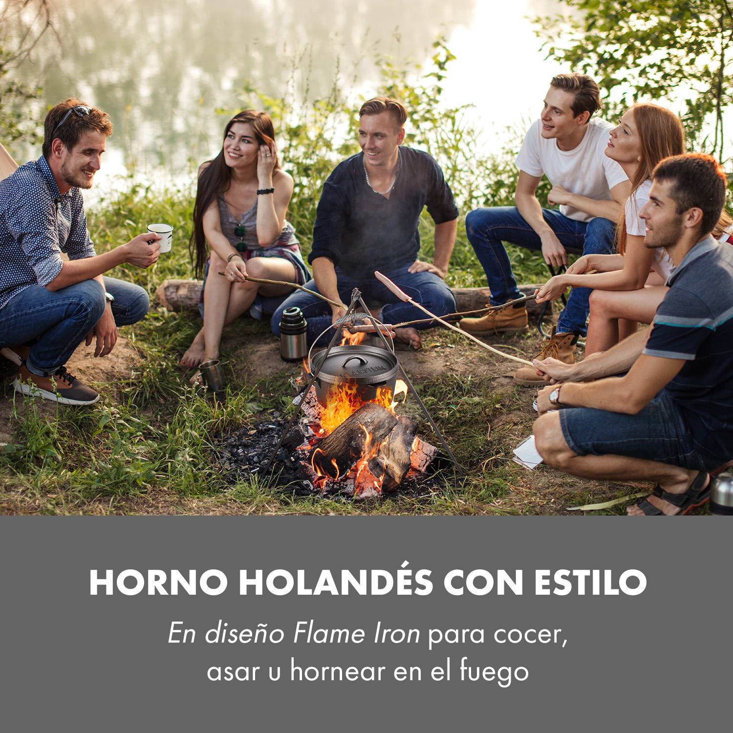 Hotrod 45 Olla de hierro Olla de BBQ 4,5 qt / 4 L Hierro fundido negro 4 L