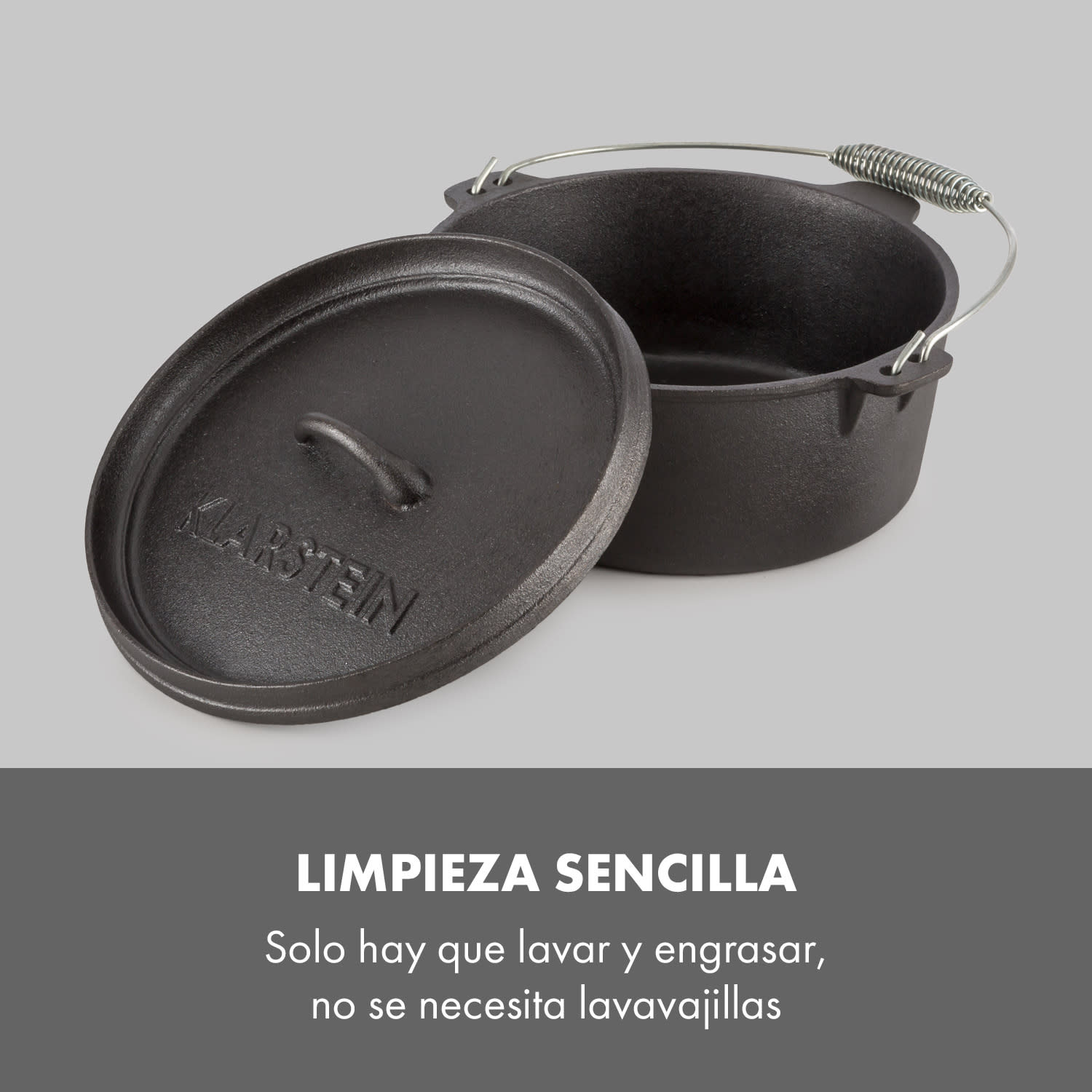 Hotrod 45 Olla de hierro Olla de BBQ 4,5 qt / 4 L Hierro fundido negro 4 L
