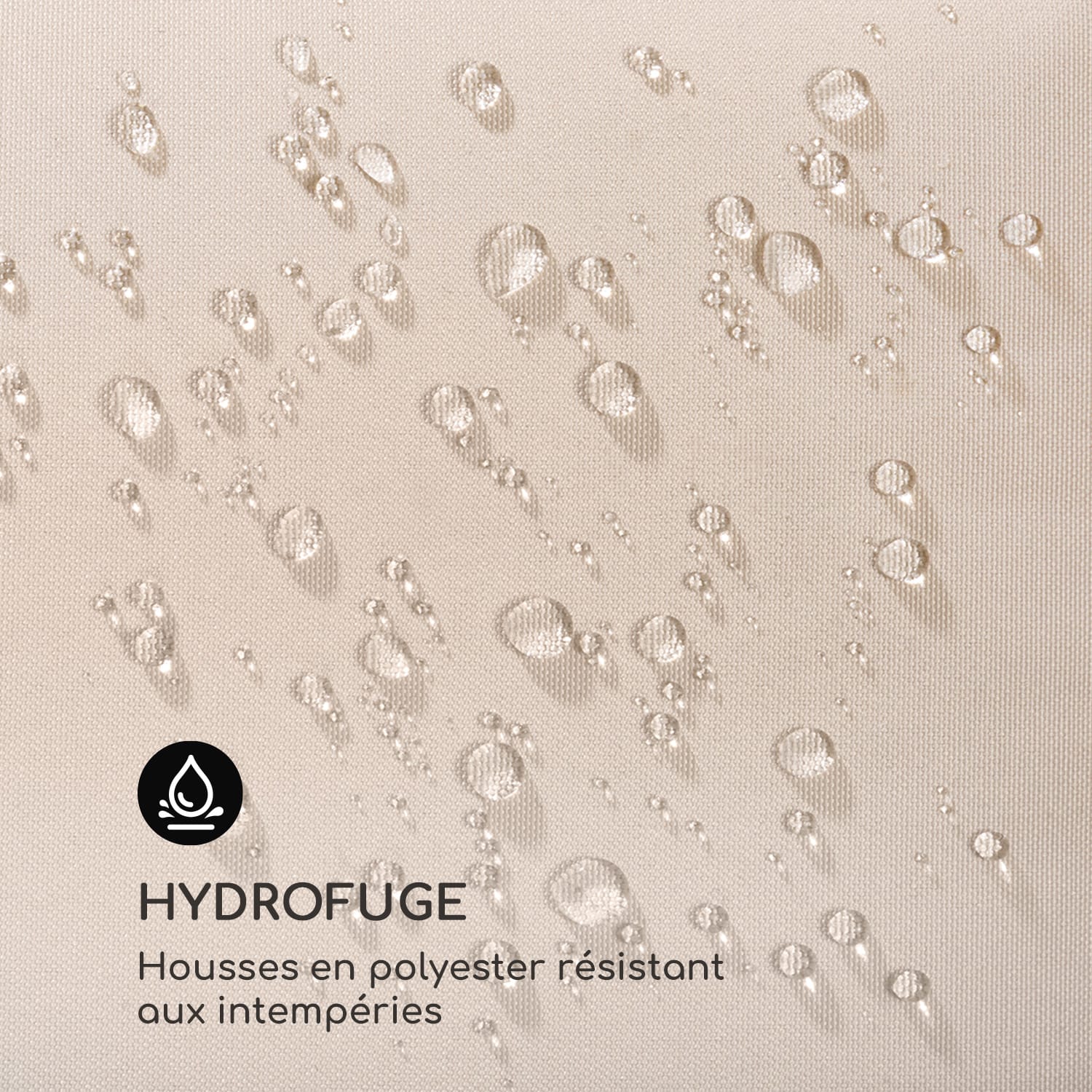 Maui Balancelle110 cm 2 places voile d ombrage Polyester Mélèze Crème Vintage