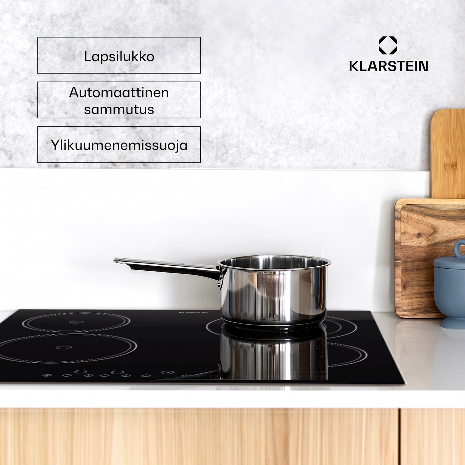 Virtuosa keraamien keittolevy liesitaso 6500W 59x52cm 4 aluetta lasikeramiikka 60 cm | Kolminkertainen | Kehyksetön