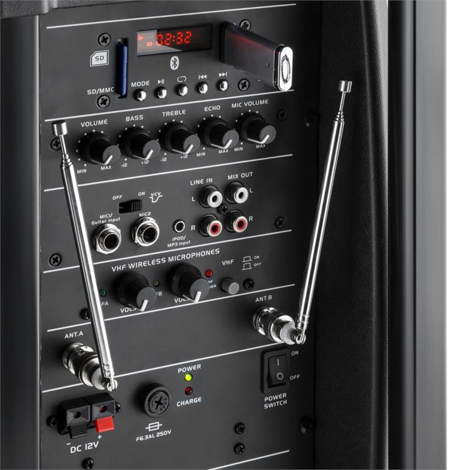 Bushfunk 30, przenośny zestaw nagłośnieniowy, kolumna aktywna, 700 W, Bluetooth, akumulator, USB/SD/MP3, UKF 30 cm (12")