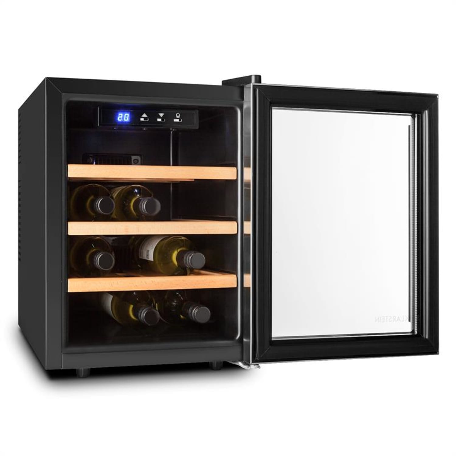 Klarstein Reserva 12 Uno, 33 litrov, chladiaca vinotéka, 12 fliaš, nehrdzavejúca oceľ, LED 