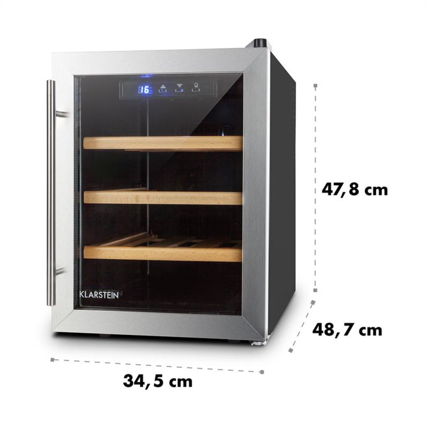 Klarstein Reserva 12 Uno, 33 litrov, chladiaca vinotéka, 12 fliaš, nehrdzavejúca oceľ, LED 