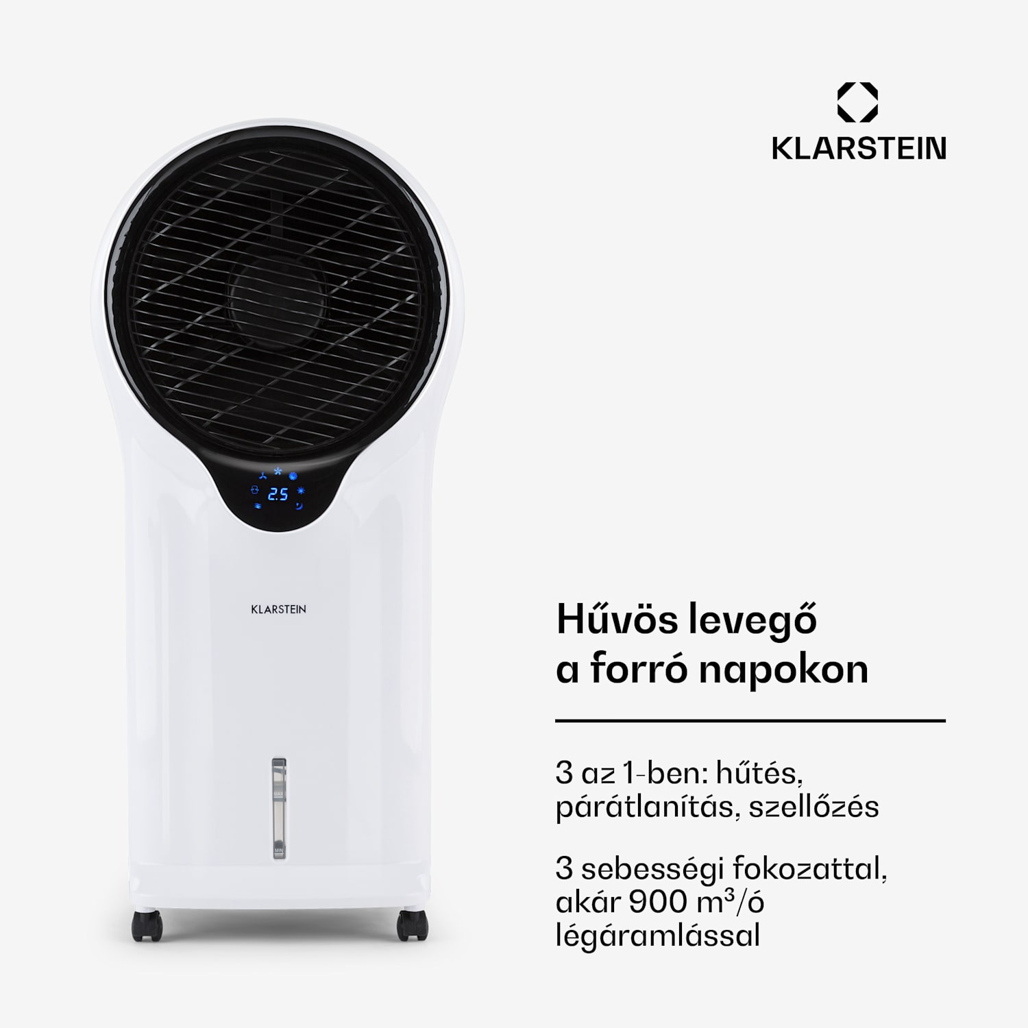 Whirlwind, 3 az 1-ben, klímaberendezés, ventilátor, léghűtő, párásító, 5.5l, 110W 1600 m³/h | Nem | Fehér