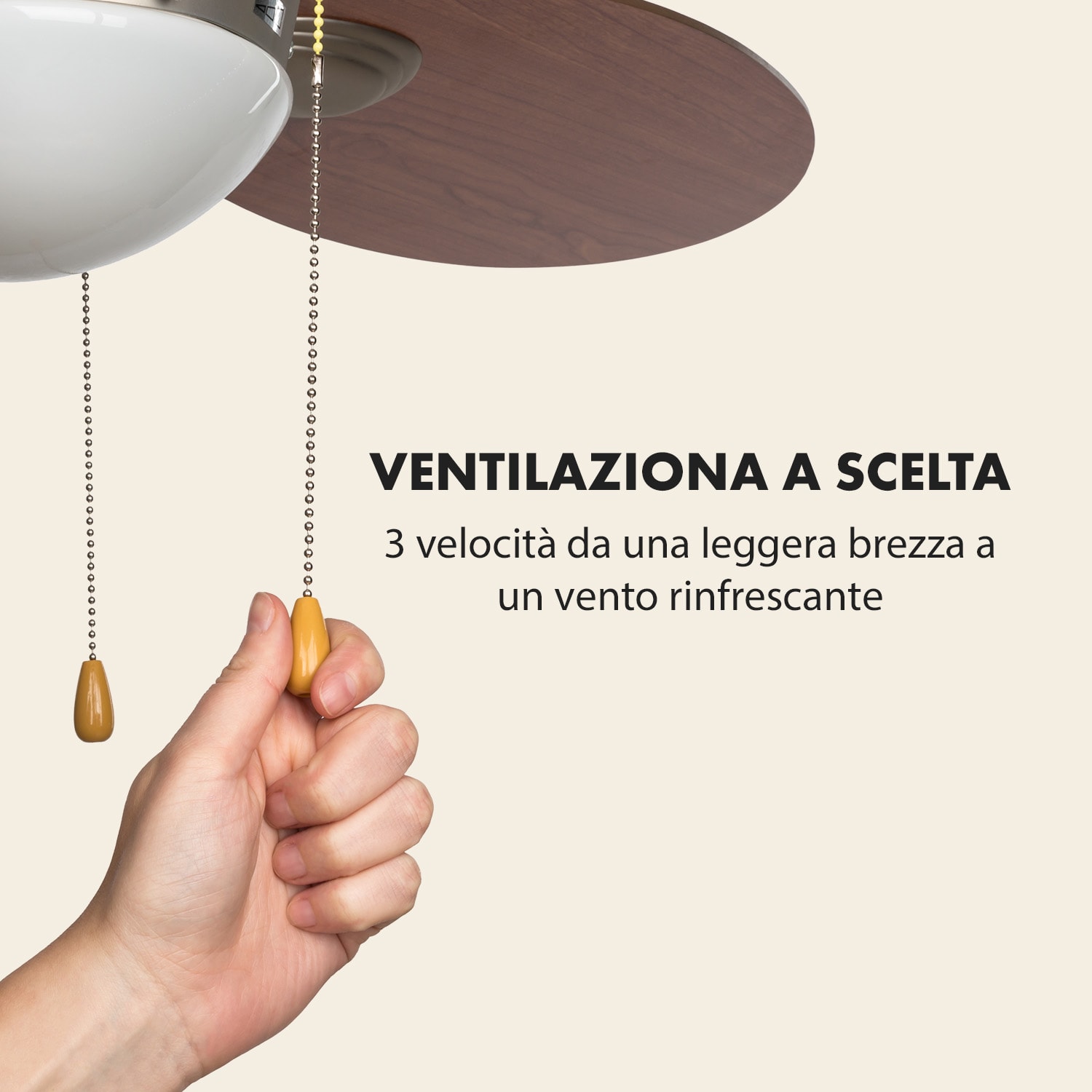 Valderama ventilatore da soffitto 2 in 1 42" 60W lampadario palissandro Noce