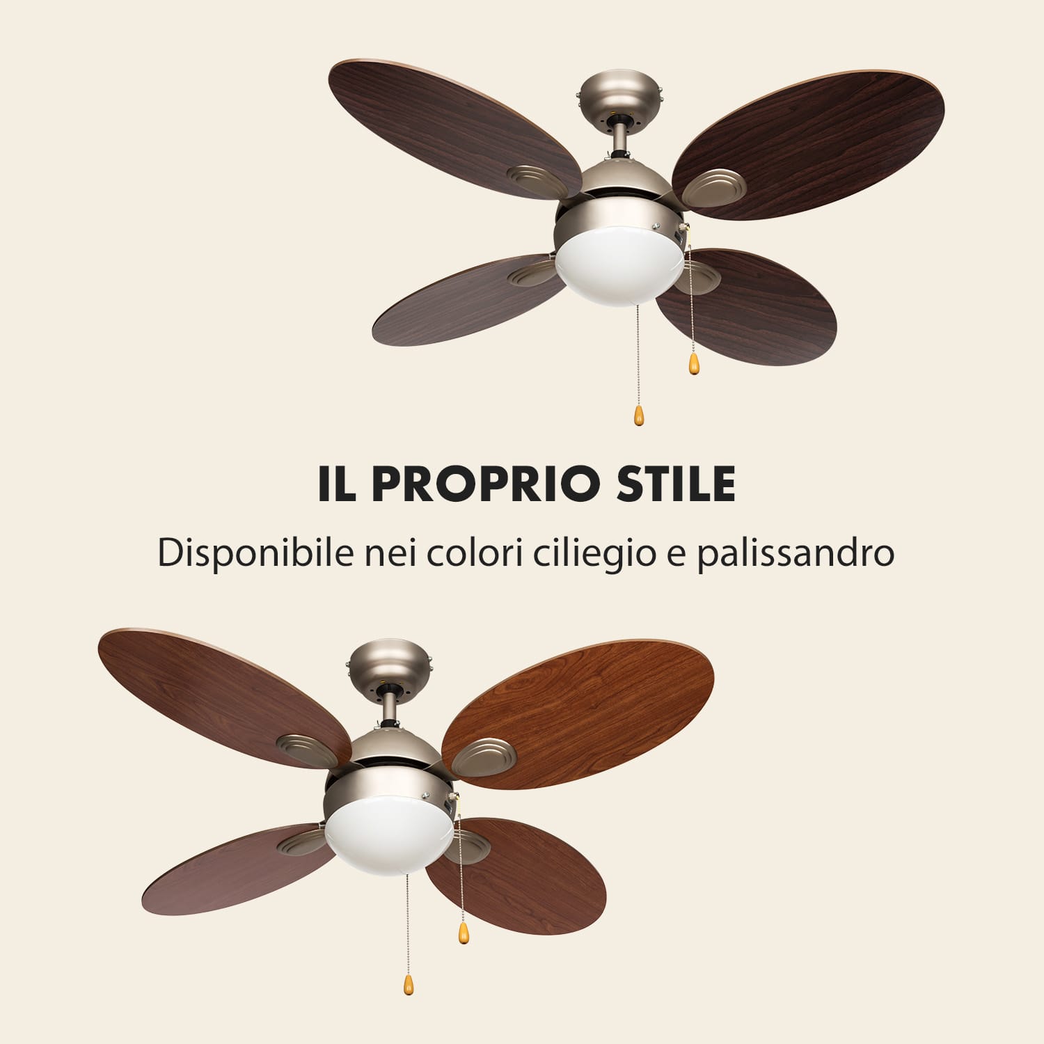 Valderama ventilatore da soffitto 2 in 1 42" 60W lampadario palissandro Noce