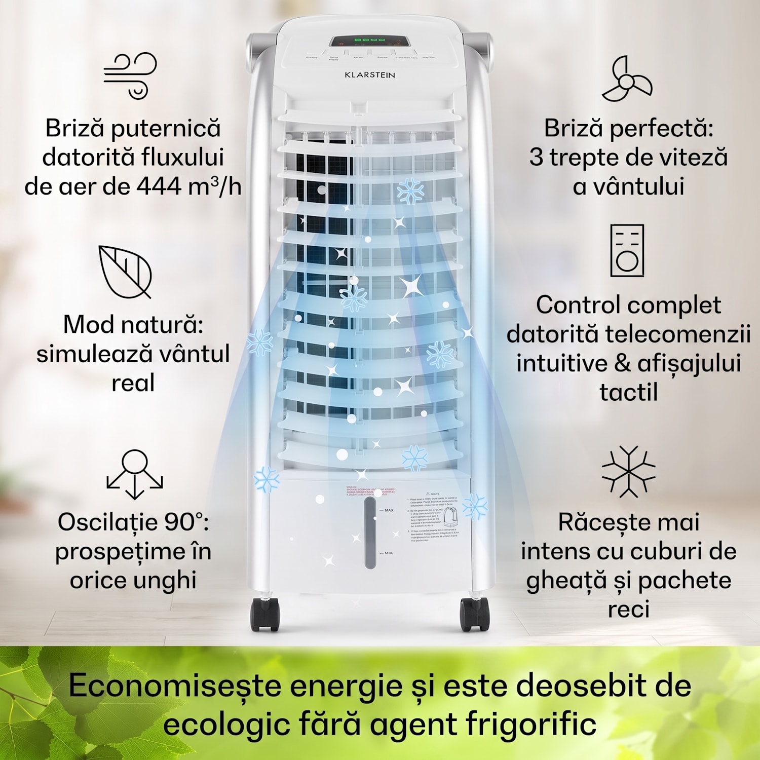 Maxfresh, răcitor de aer, ventilator, 4 in 1, 6 l, 65 W, telecomandă, 2 x pastile de răcire 444 m³/h | Nu | Alb