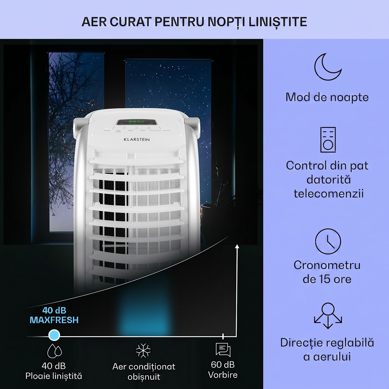 Maxfresh, răcitor de aer, ventilator, 4 in 1, 6 l, 65 W, telecomandă, 2 x pastile de răcire 444 m³/h | Nu | Alb