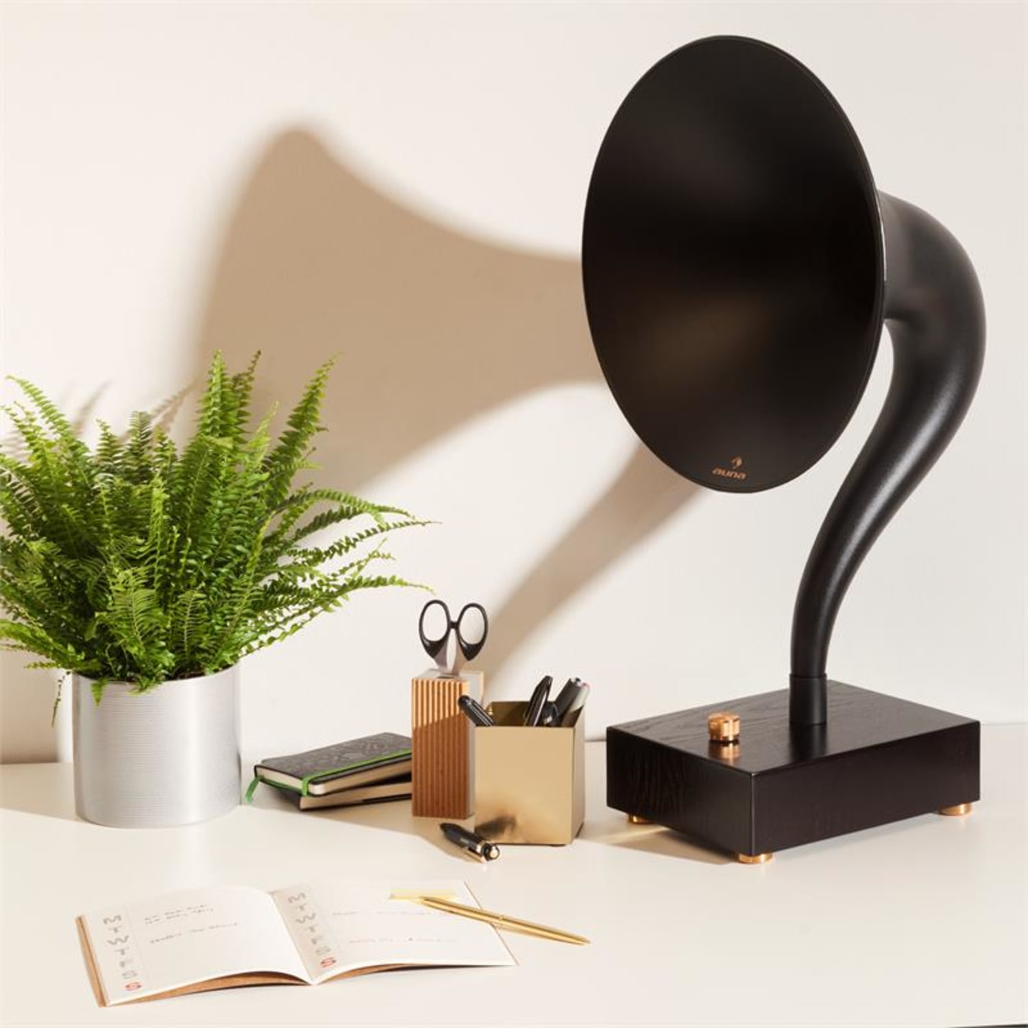 Tonale Hoorn-Luidspreker Bluetooth AUX Aluminium-Trechter Houten behuizing 