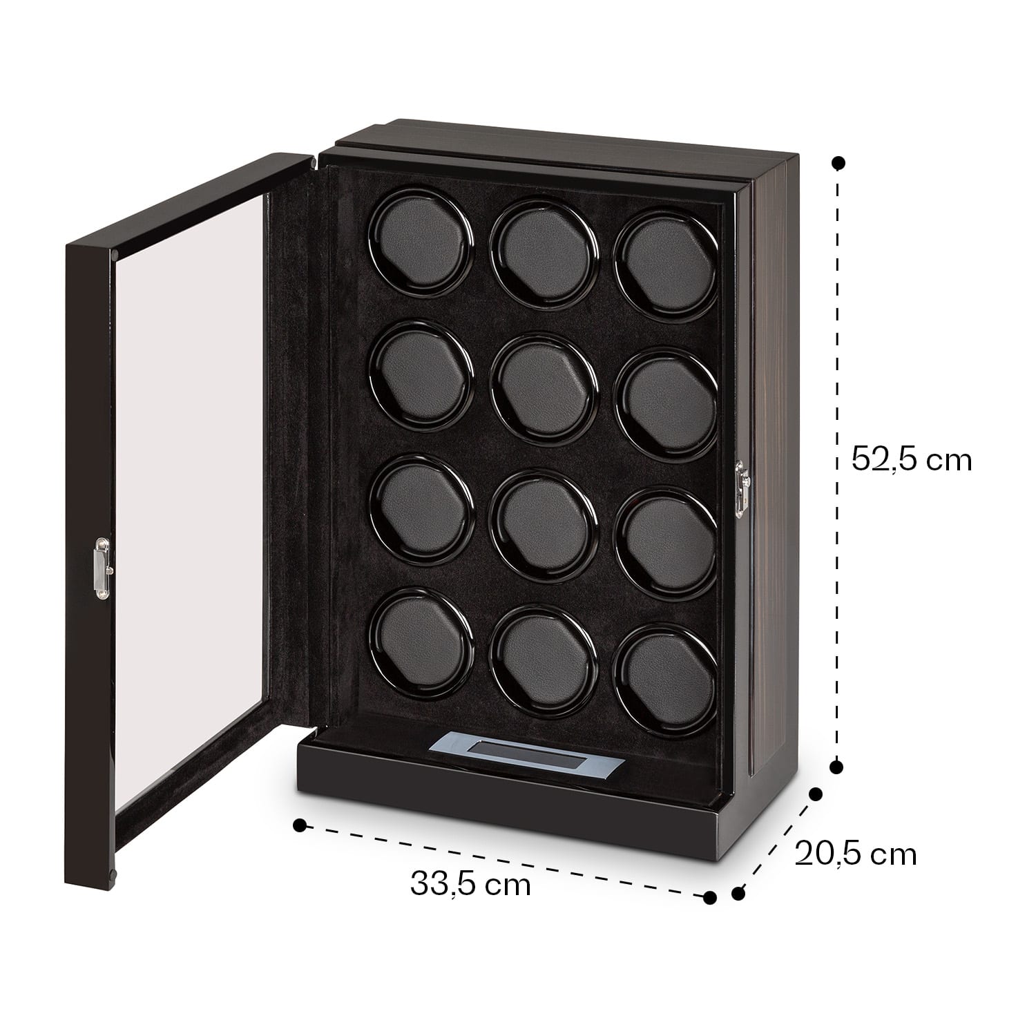 Klagenfurt, mozgó óratartó, mozgás jobbra-balra, 12 óra, LED, érintőkijelző 