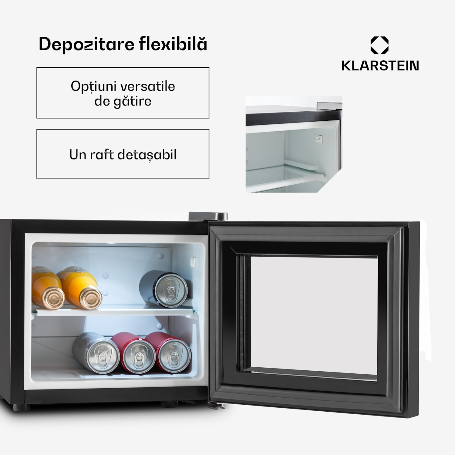 Frosty, negru, mini-frigider, 10 litri, 65W, clasa B 10 Ltr | Negru