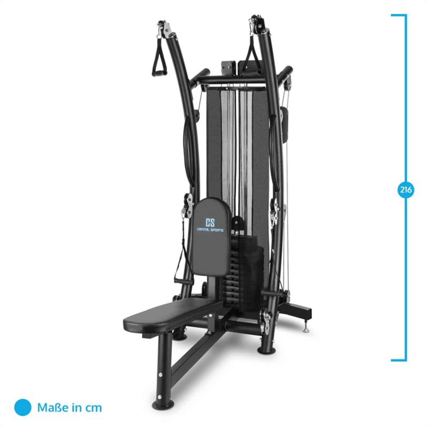 Puissantor B15, fekete, multifunkciós eszköz otthoni erősítő edzéshez, 150 lb, acél