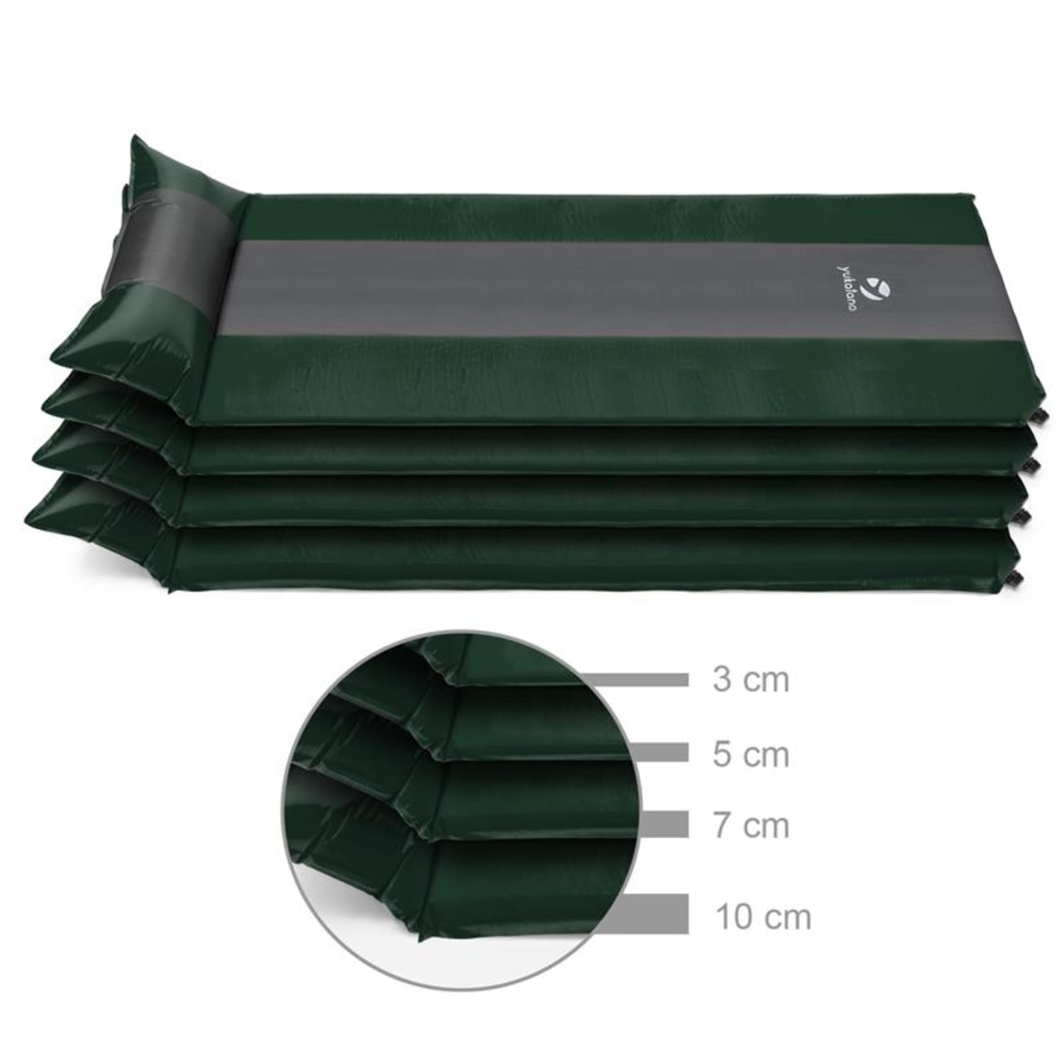 Goodsleep 5 Materassino Ad Aria 5cm Autogonfiabile Verde/Grigio 5 cm