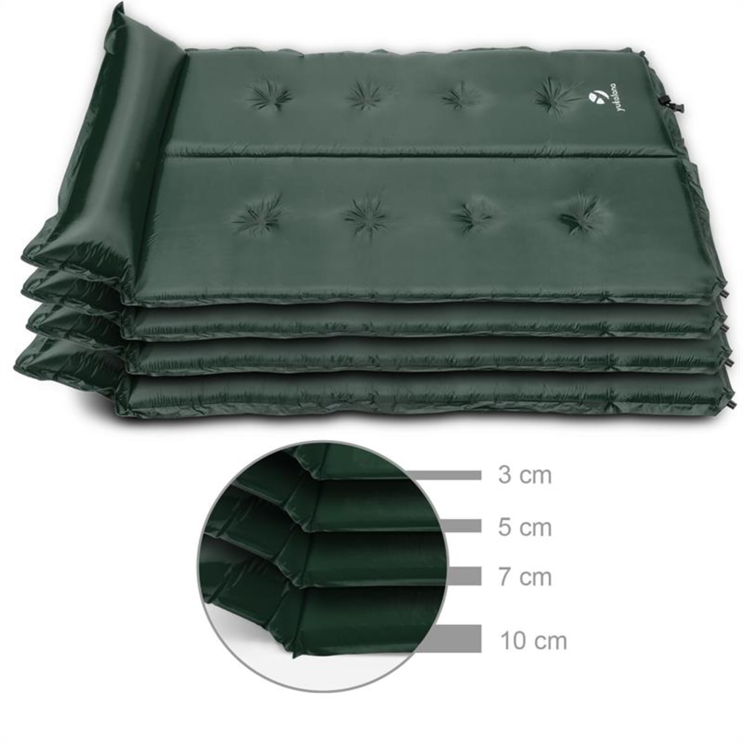 Goodbreak 10, 10 cm, verde, saltea gonflabilă, autogonflabilă, secțiune pentru cap 10 cm | Verde